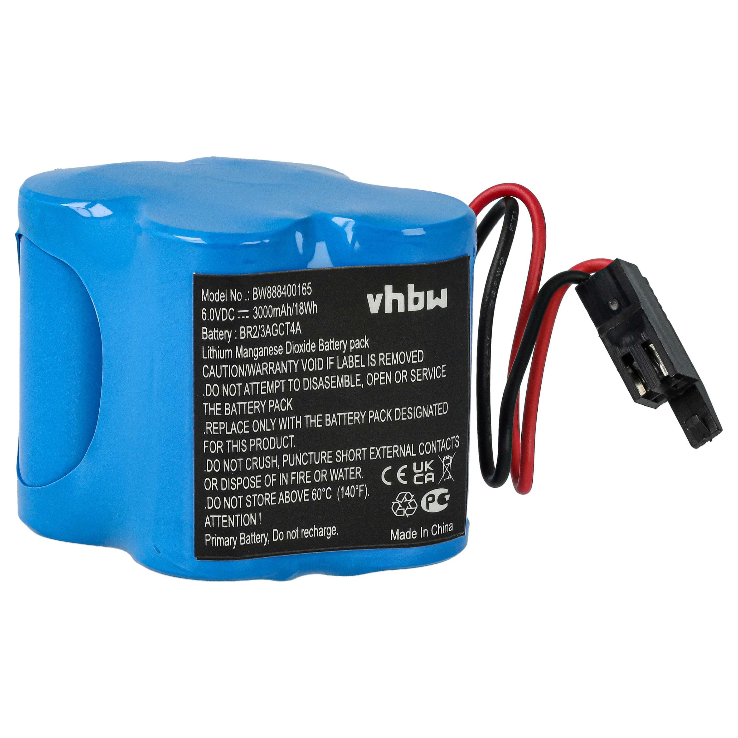 vhbw Batterie passend für GE Fanuc Robotics 18-T Steuerungssystem / Akku Batterie Li-MnO2 3000 mAh (6 V), Leistungsfähige Ersatz-Batterie für Industrie Controller