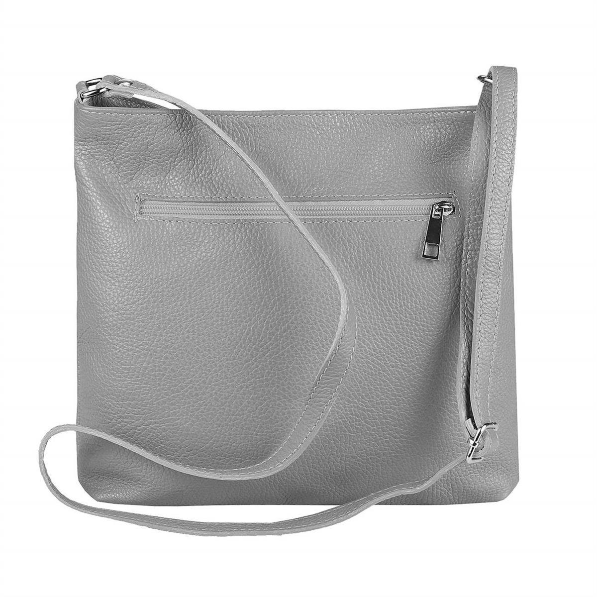 ITALYSHOP24 Schultertasche Made in Italy Damen Leder Tasche Cross Over Body Bag Umhängetasche, leichte schmale Brusttasche Shopping Reise Urlaub Ausgehen Freizeit