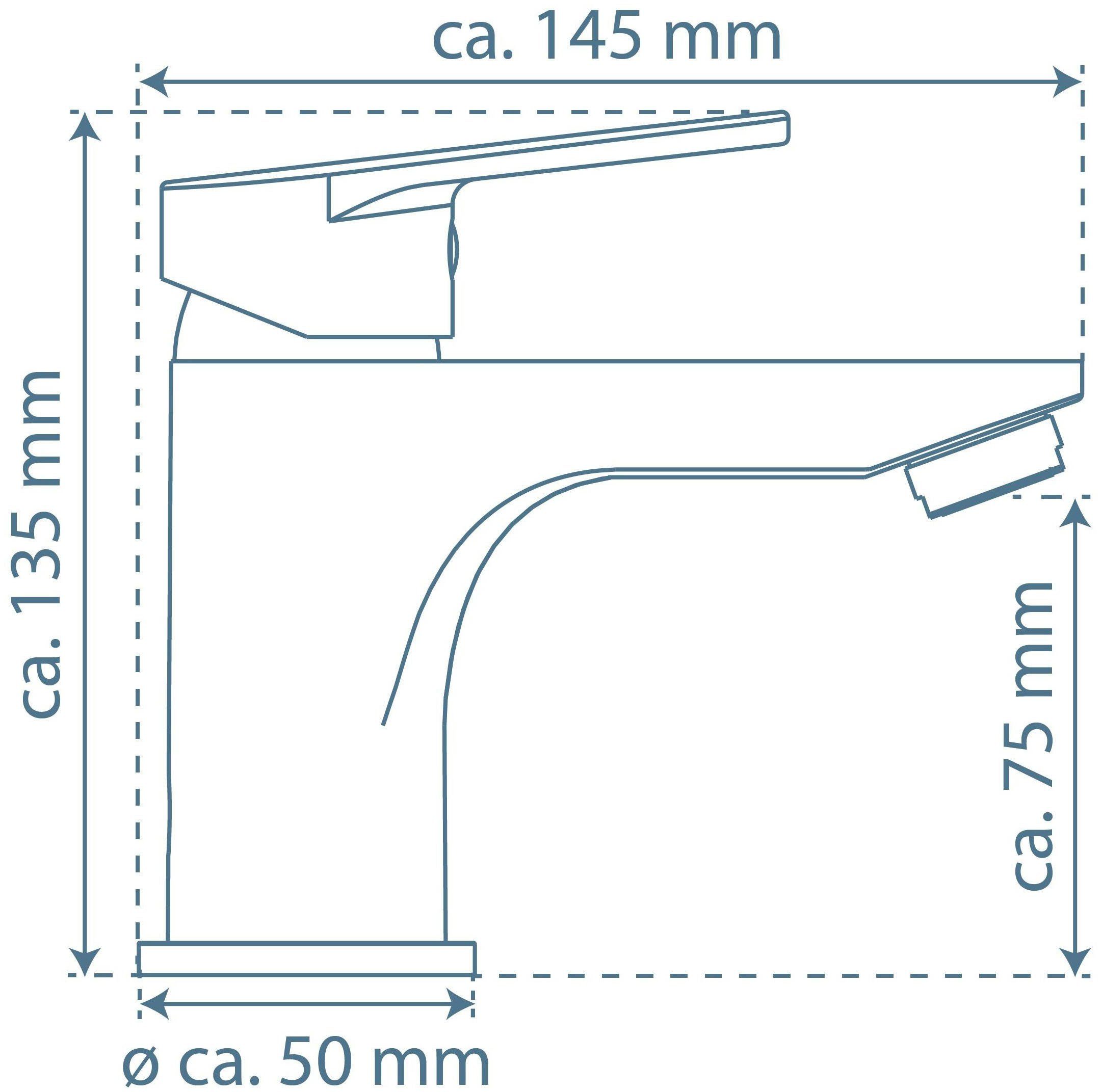 Schütte Waschtischarmatur Futura Wasserhahn Bad mit Zugstange, DVGW zertifiziert. Chrom
