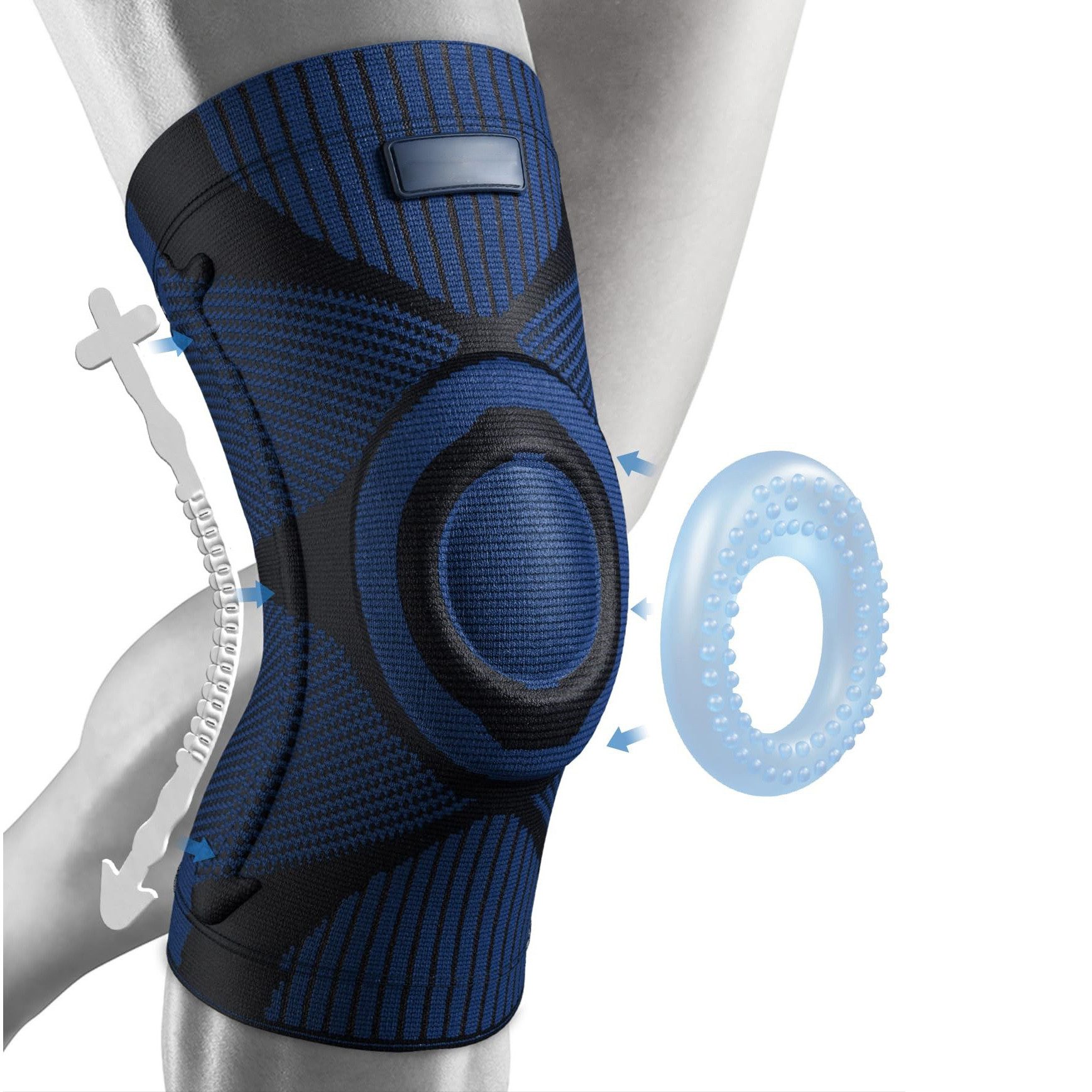 Bundviel Kniebandage Kniestütze Kompressions-Kniebandage mit Patella Pad & Stabilisatoren, für Sport, Training, Arthritis & Verletzungenv