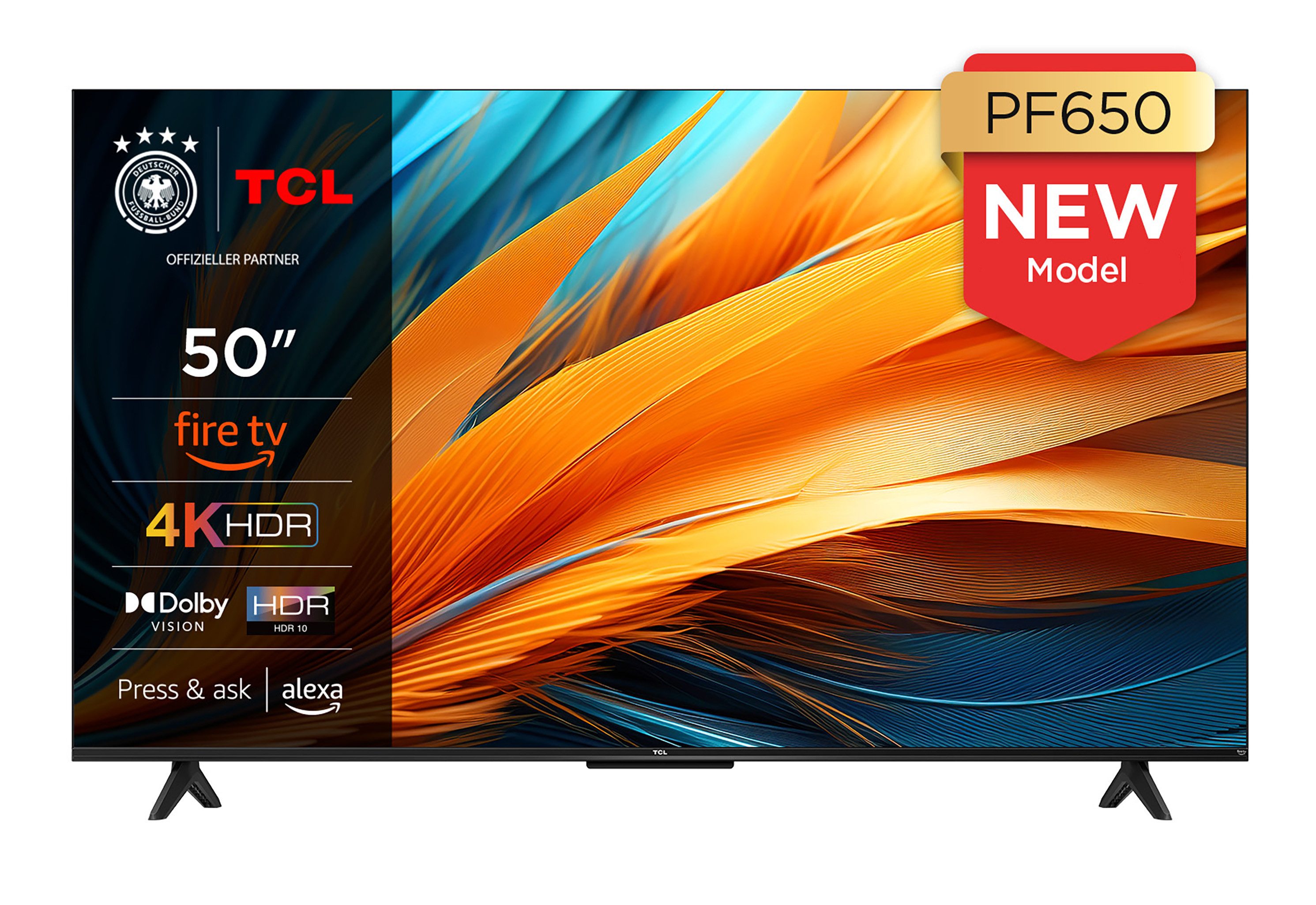 TCL 50PF650 LED-Fernseher (126 cm/50 Zoll, 4K Ultra HD, Fire TV, Fire TV / Smart TV, Dolby Vision HDR, Alexa, Triple-Tuner)