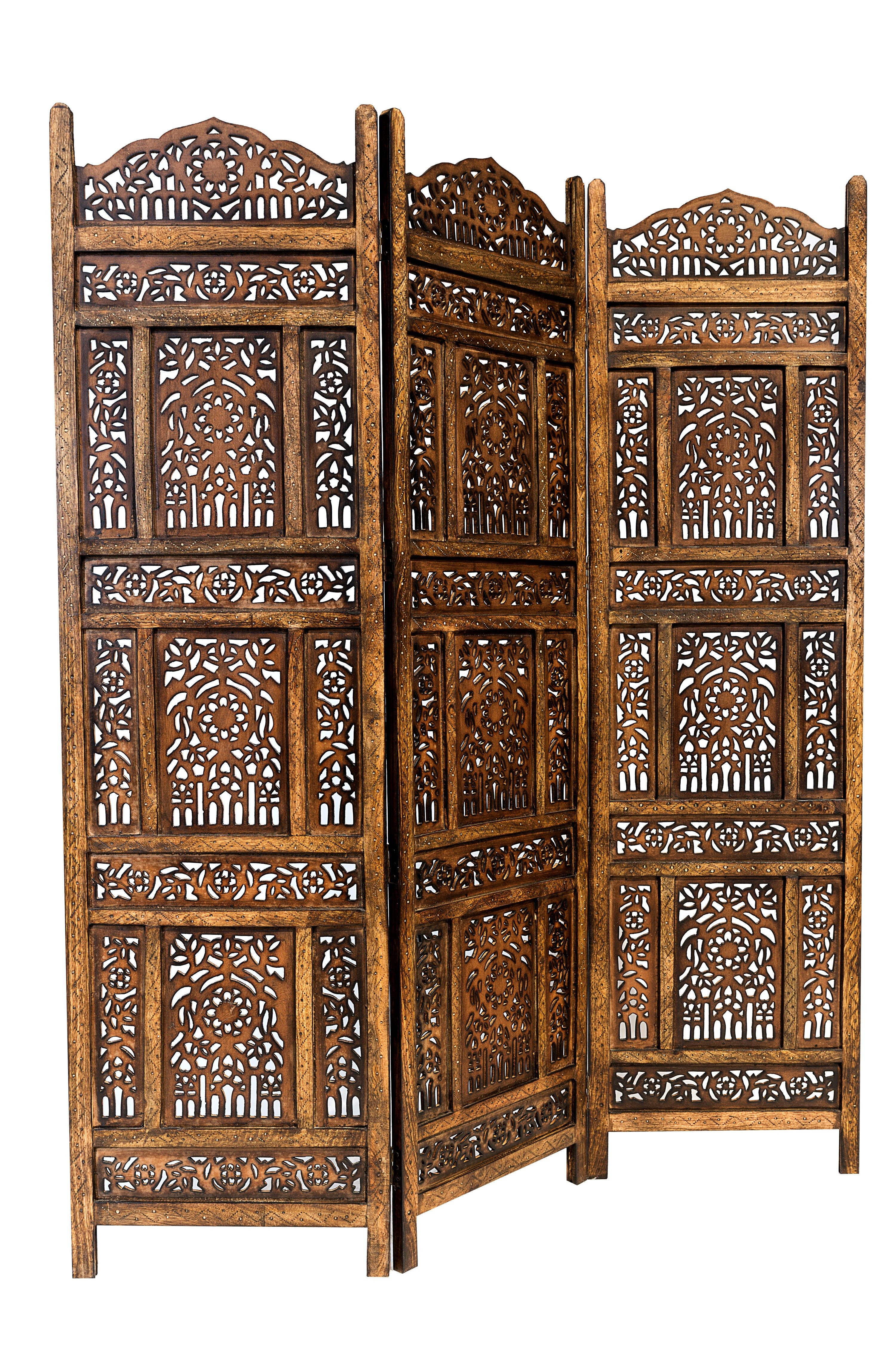 Marrakesch Orient & Mediterran Interior Paravent Holz Paravent aus Indien a günstig online kaufen