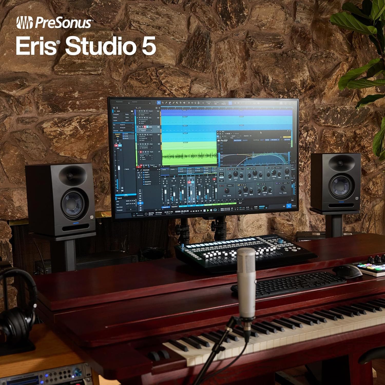 Presonus Eris Studio 5 Boxen PC-Lautsprecher (1 Paar, 160 W, mit BoxenFüße rot)