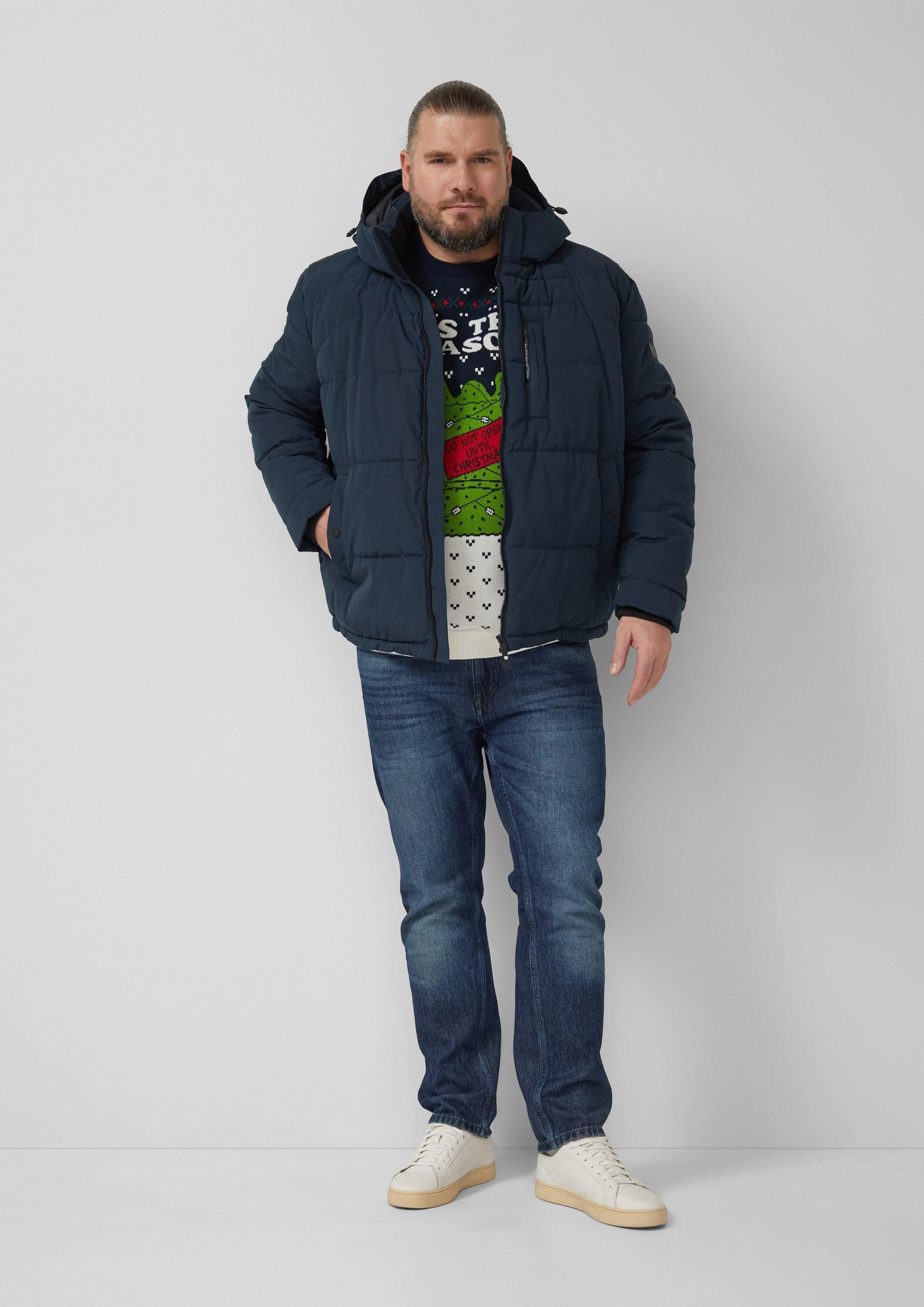 s.Oliver Longpullover Strickpullover Weihnachtspullover aus reiner Baumwolle mit Peanuts®-Motiv