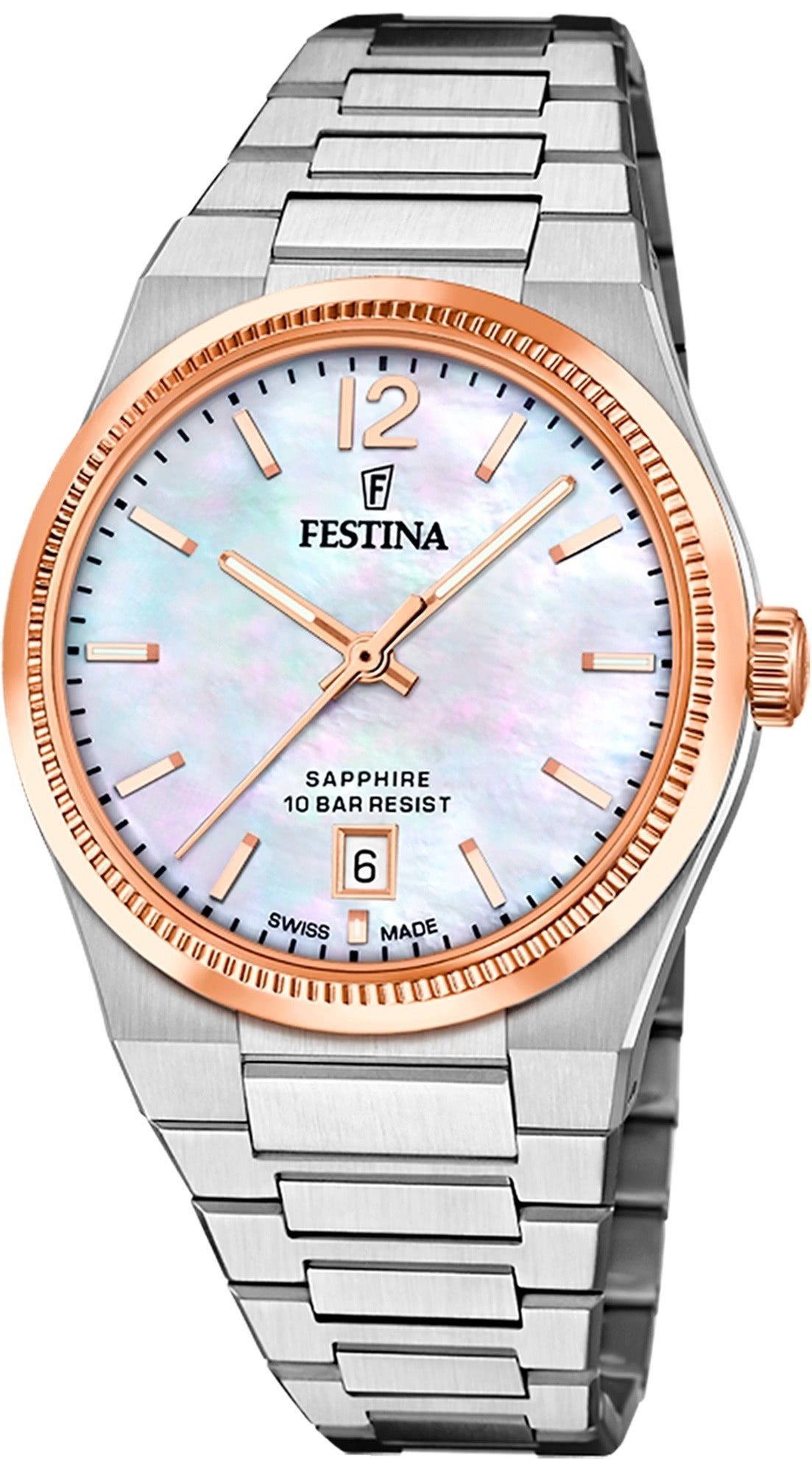Quarzuhr Festina Damenuhr Swiss Made Armbanduhr