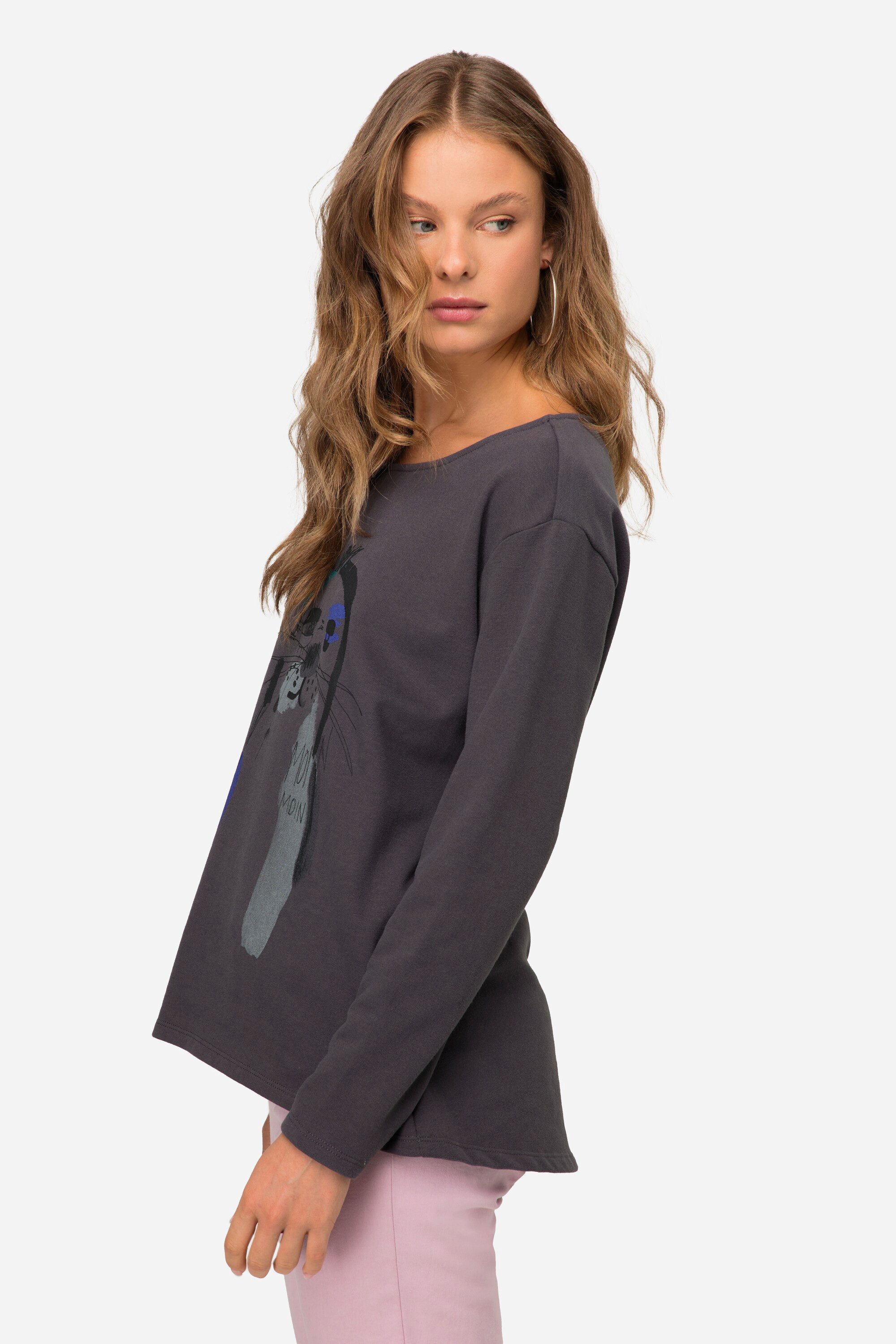 Laurasøn Sweatshirt Sweatshirt oversized Robben Print Rundhals Langarm