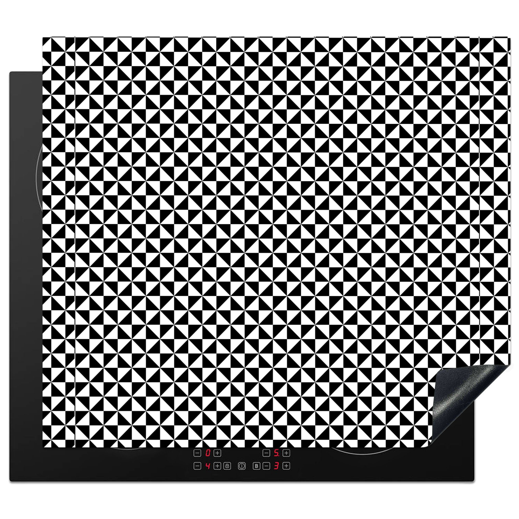 MuchoWow Herdblende-/Abdeckplatte Gestaltung - Geometrie cm, - Dekoration 58x51 (1 tlg), für Muster, Induktionskochfeld Induktionsherd, Vinyl, Küchen