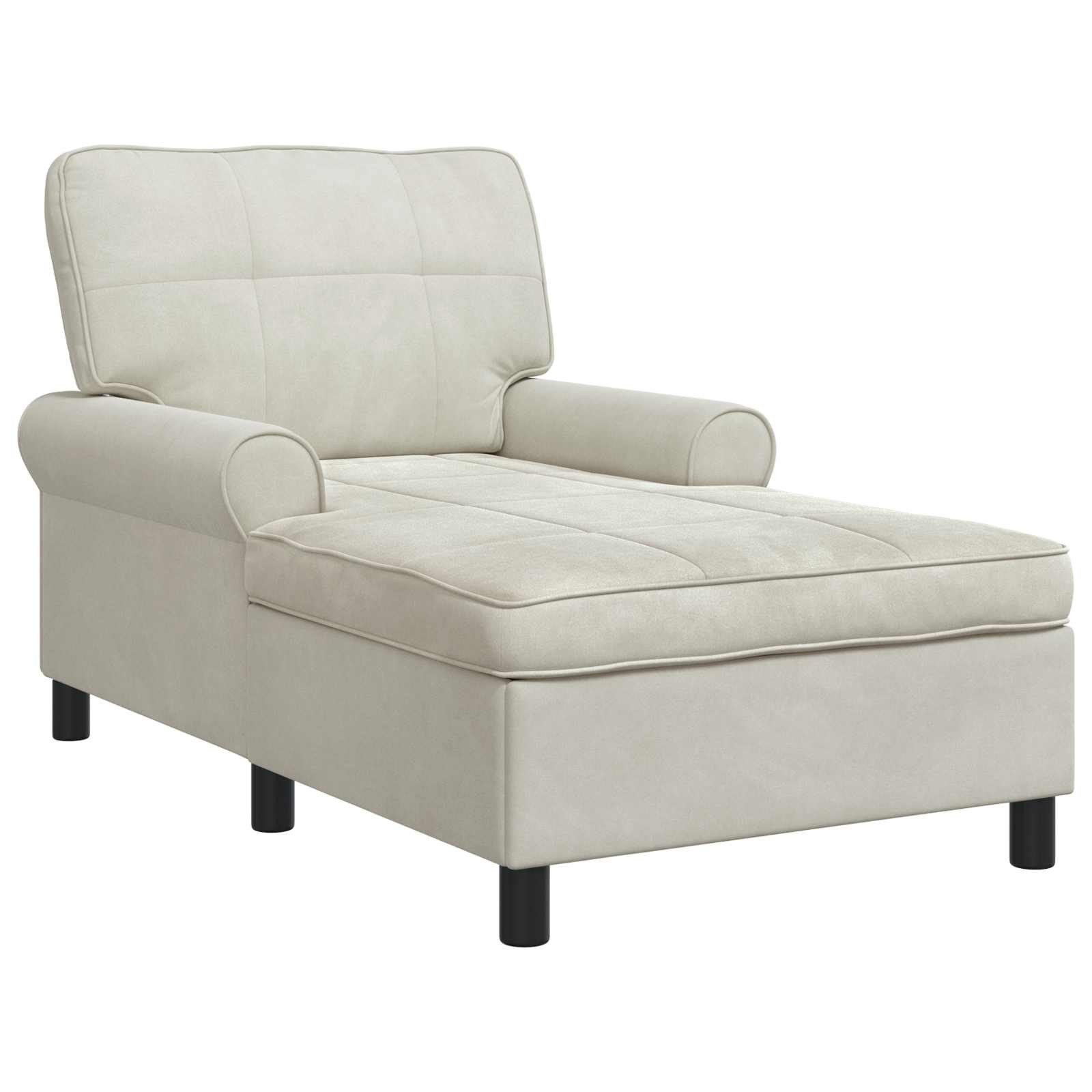 vidaXL Chaiselongue Lounge-Liege mit Kissen Creme 91 x 157 x 91 cm Samt, 1 Teile