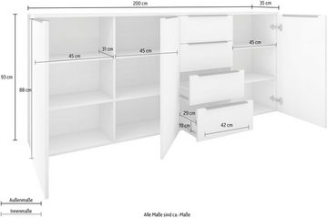 borchardt Möbel Highboard Tom, Breite 200 cm