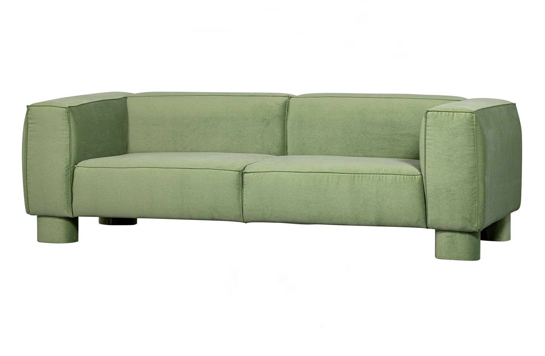 WOOOD Sofa Sofa Yeti 3,5 Sitzer - Samt Green, freistellbar