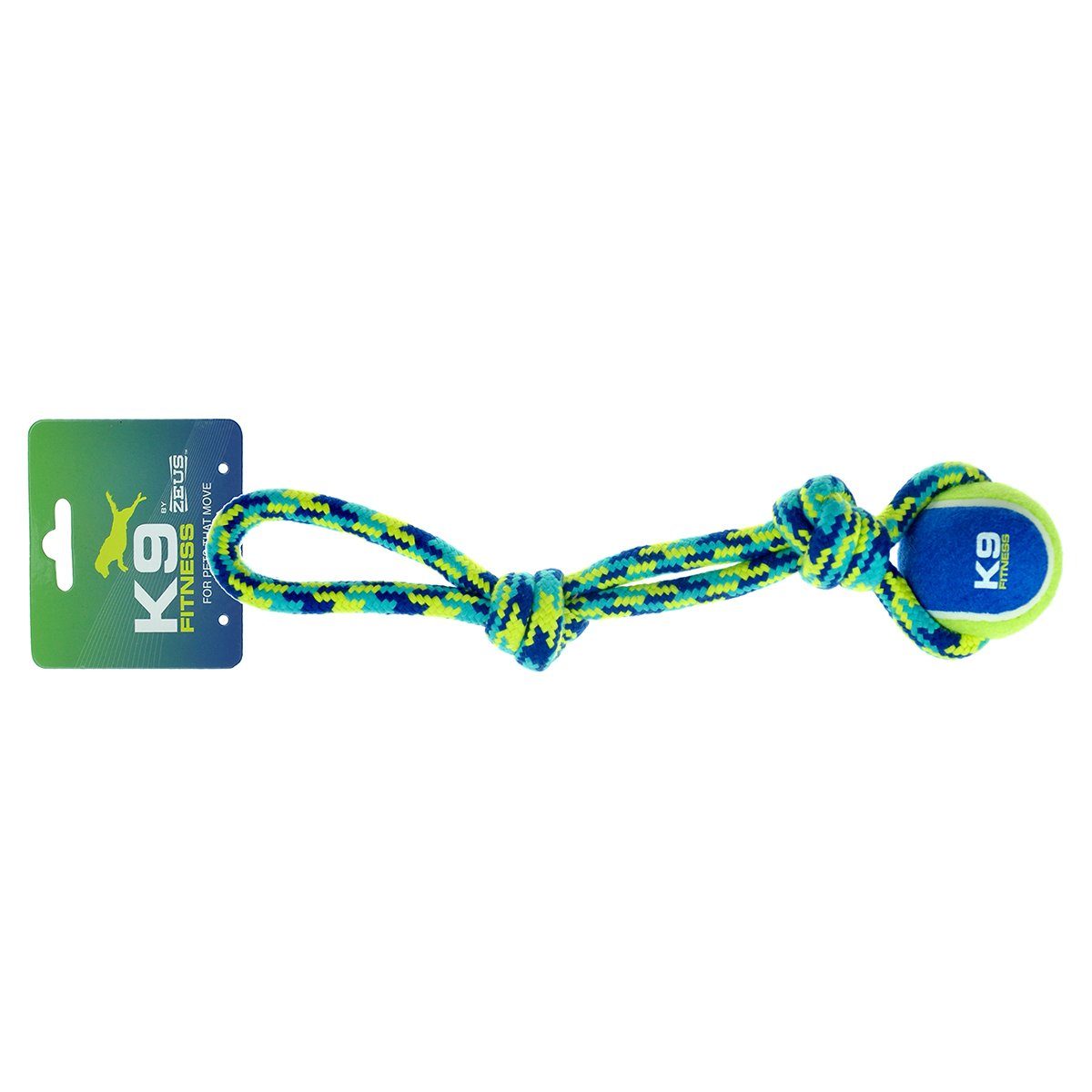 Zeus Tiertau K9 Zugseil mit 2 Knoten + Ball