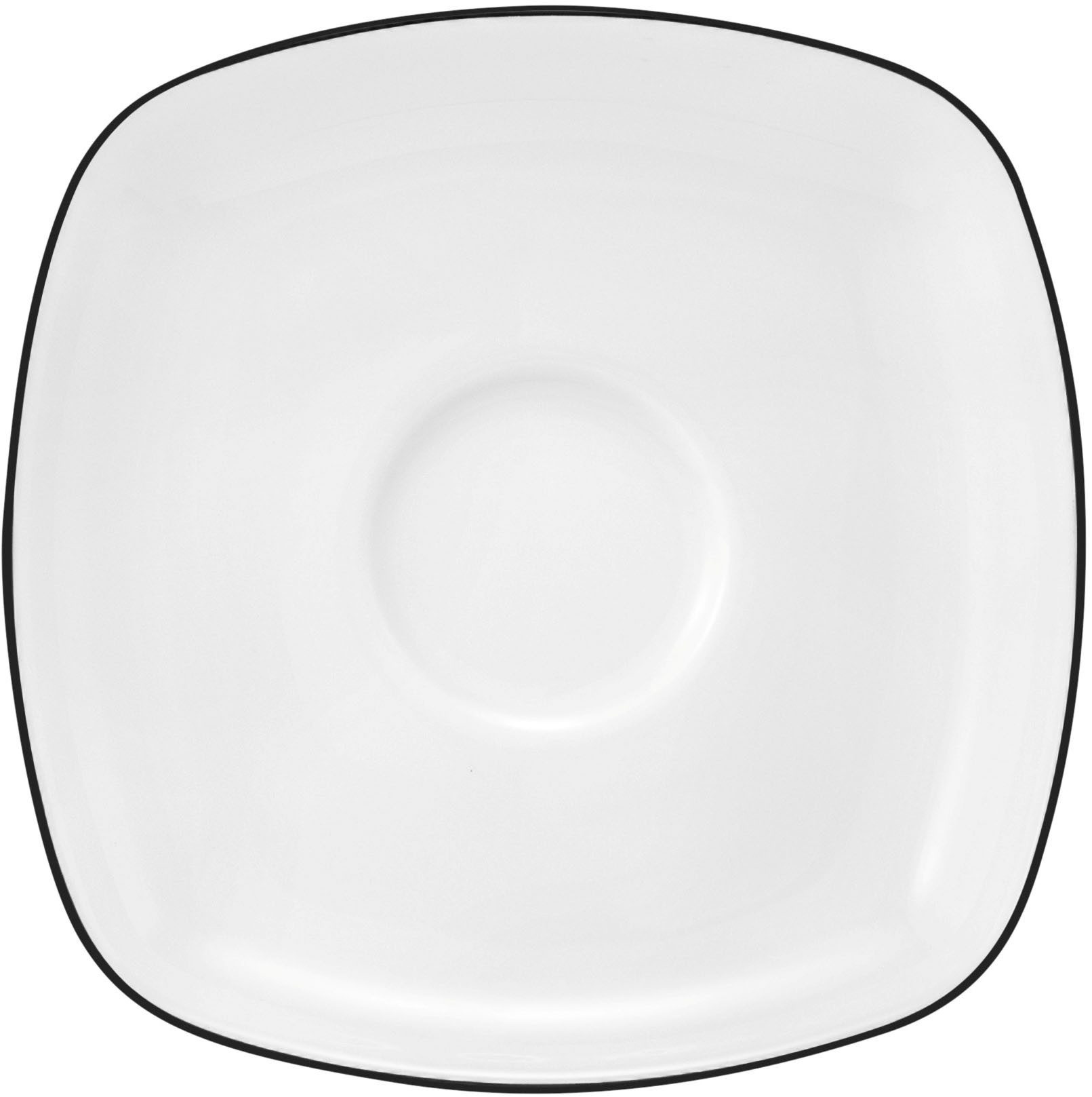Seltmann Weiden Untertasse Lido Black Line, (1 St), Teeuntere eckig 13 cm