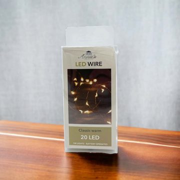 Coen Bakker Deco BV LED-Lichterkette LED Wire, Batterie Draht kupferfarben 0,95m 20 LED classic warm