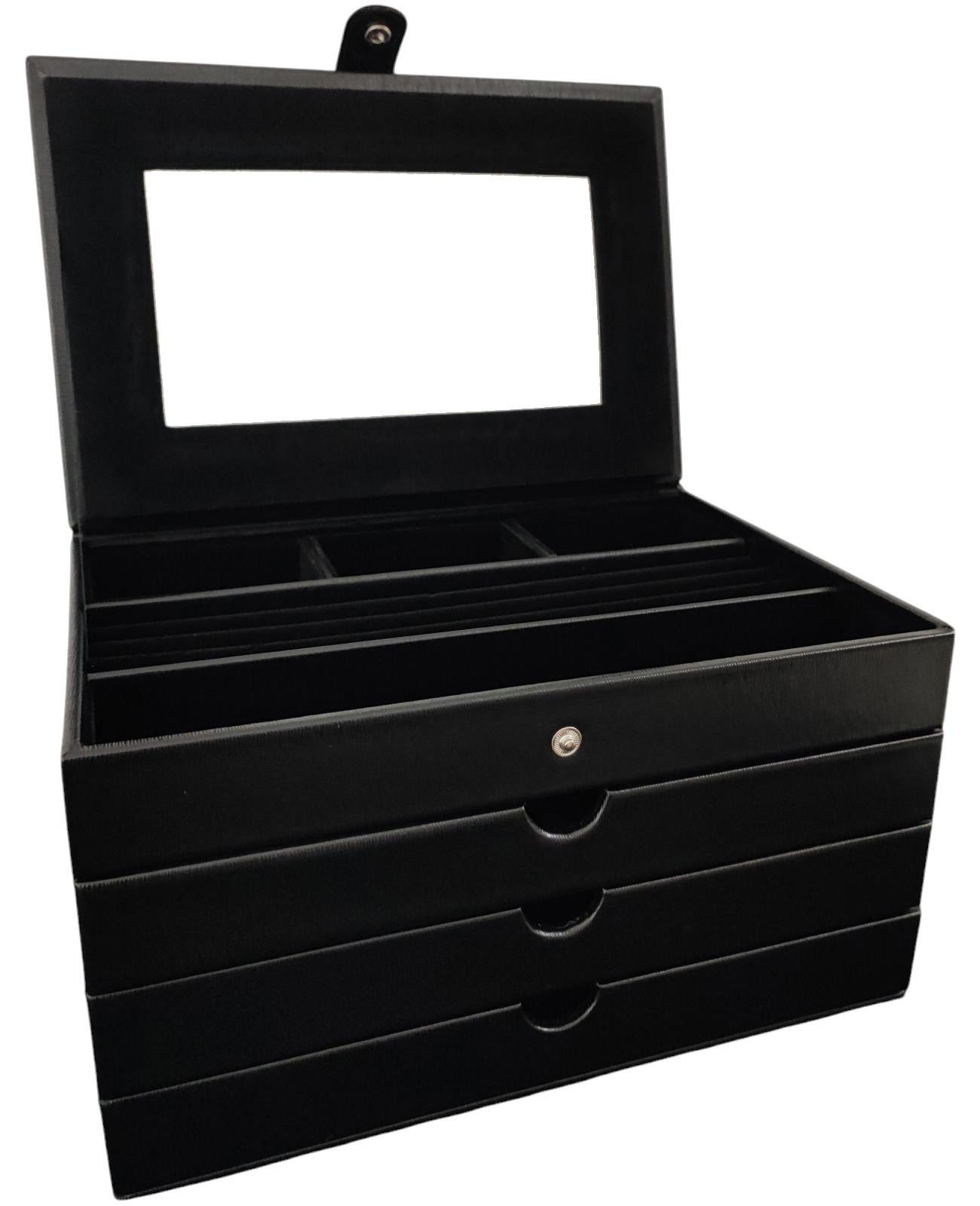 EloModa Schmuckkasten Schmuckbox 4 Ebenen 3 günstig online kaufen