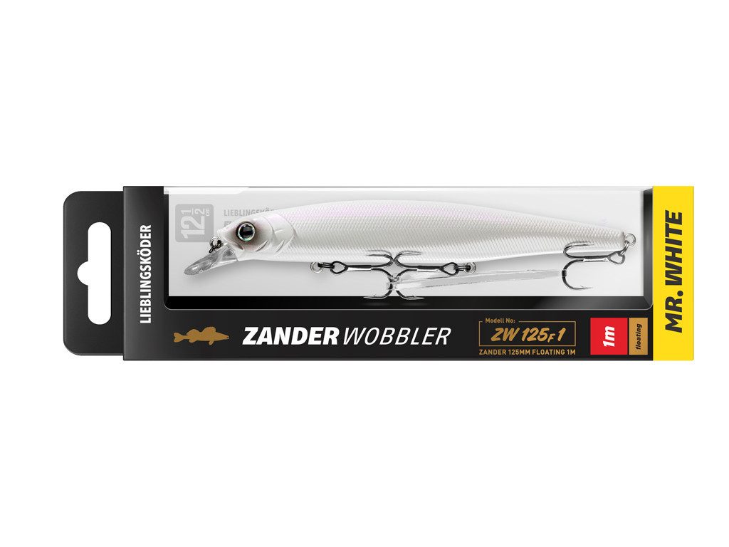 Lieblingsköder Kunstköder LIEBLINGSKÖDER - Zanderwobbler 12,5 cm - Mr. White, (SpinMad Originals 10 g, 1-St. SpinMad Originals 15 Farben), Effektiver Lauf, Exzellente Verarbeitung