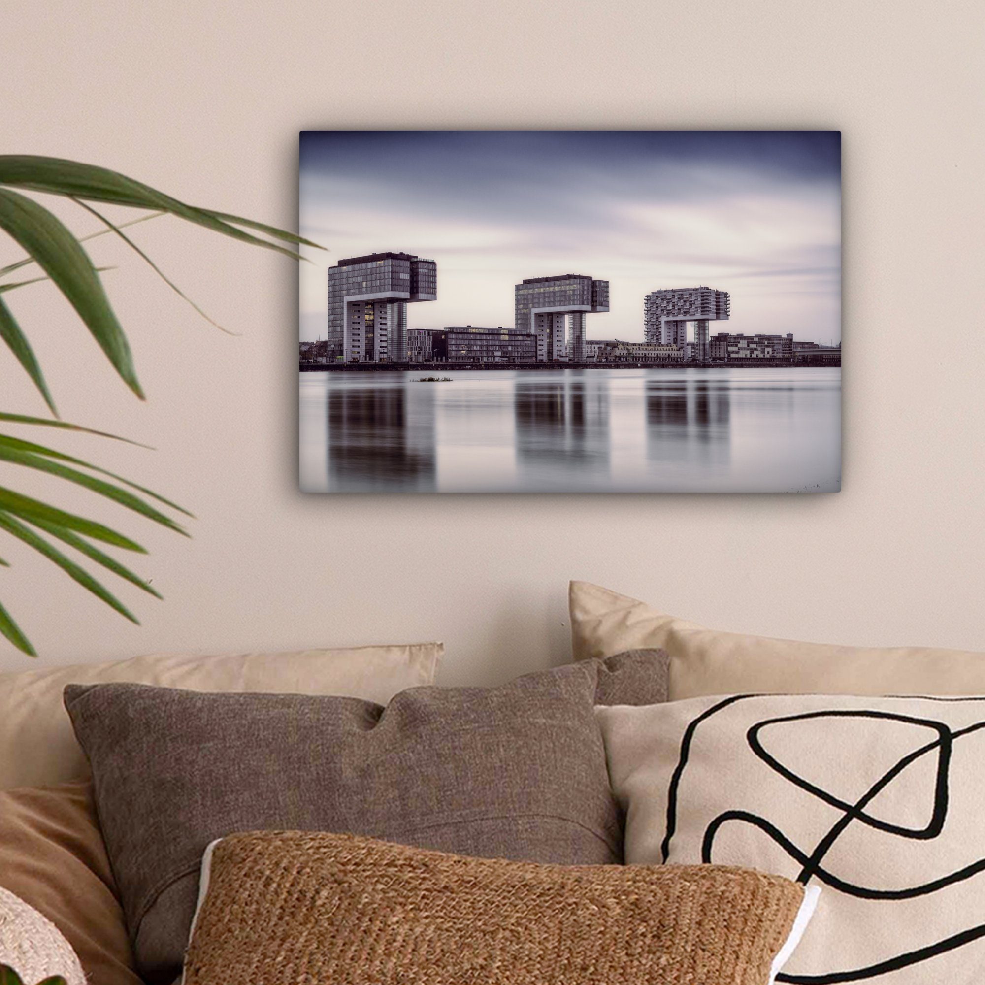 OneMillionCanvasses® Leinwandbild Kranhaus - Köln - See, Fotodruck (1 St), günstig online kaufen