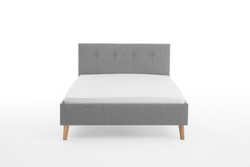 Faizee Möbel Bett [Jazz Grau 140x200/180x200] Polsterschlafzimmerbett Eiche Stoffbezug