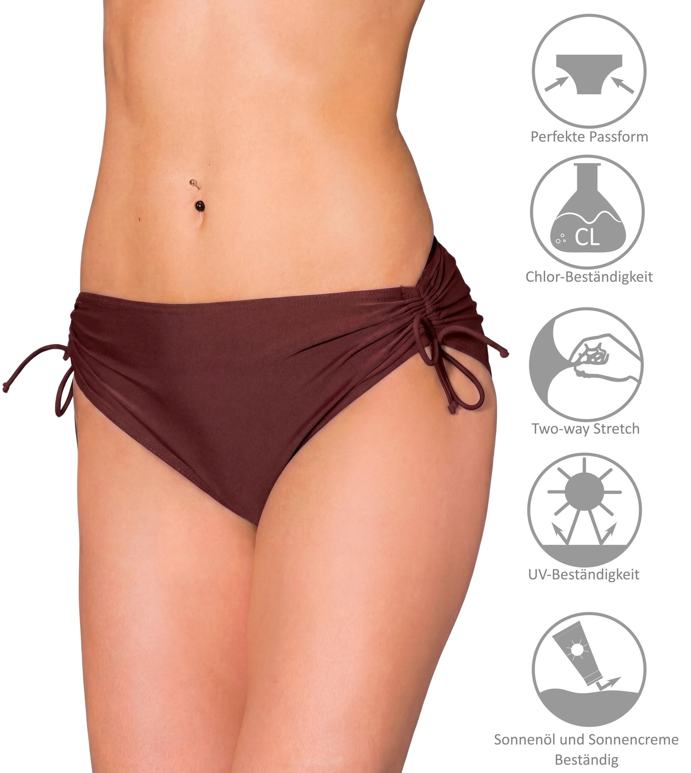 Aquarti Bikini-Hose Aquarti Damen Bikinihose mit Raffung und Schnüren – Bild 4 von 5