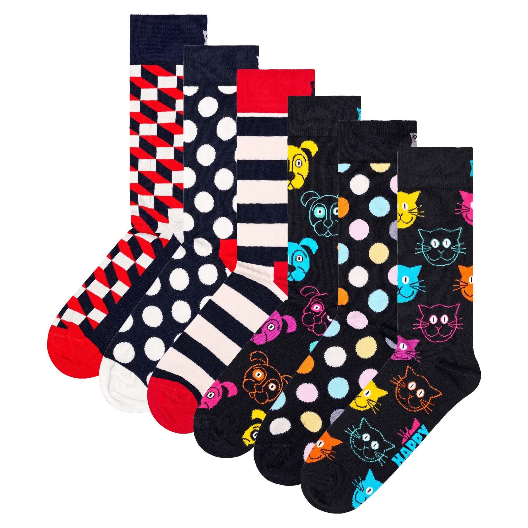 Happy Socks Kurzsocken Unisex Socken 6er Pack Baumwolle (Packung, 6er Pack)