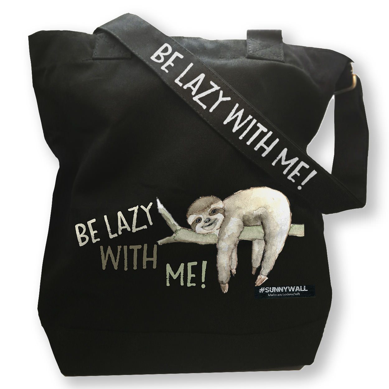 Sunnywall Freizeittasche Freizeittasche Canvas Faultier - Be lazy with me!