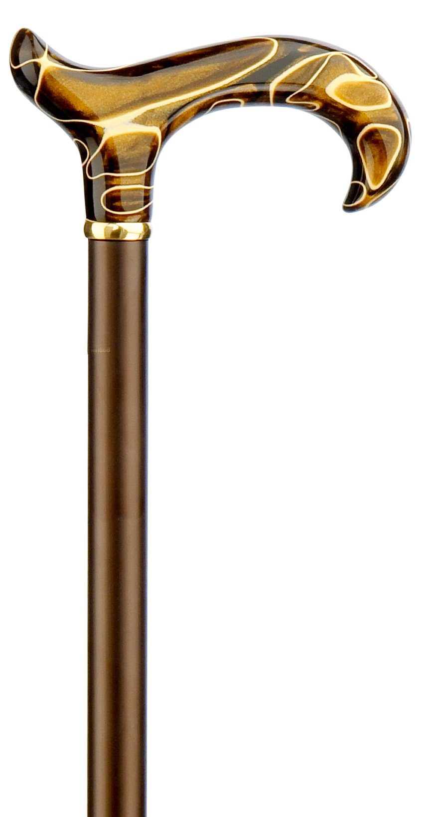 Stockshop Gehstock Gehstock Perlmutt Gold-creme, Derbygriff, höhenverst., Gummipuff.