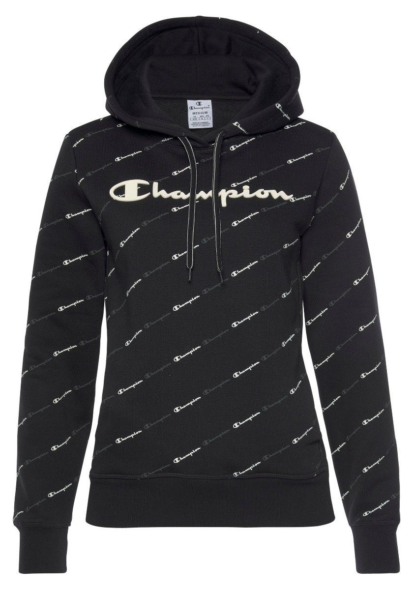 Champion schwarz Hooded Champion 113208 Damen Sweatshirt Kurzarmpullover