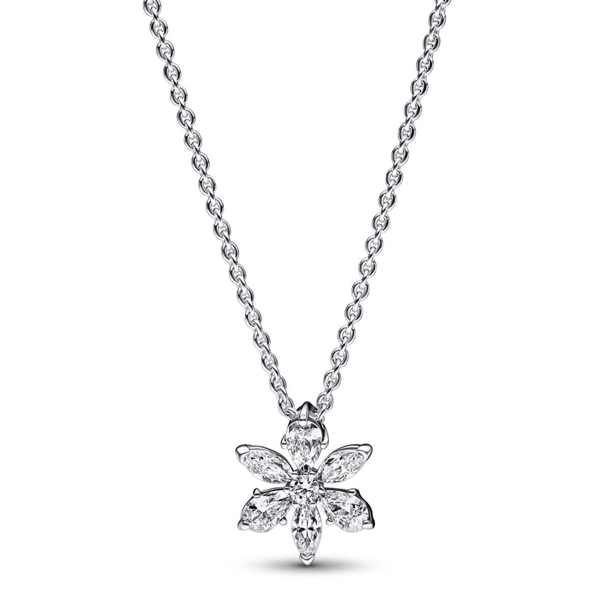 Pandora Kette mit Anhänger 392387C01-45, für Damen Silber 925 Funkelndes Herbarium