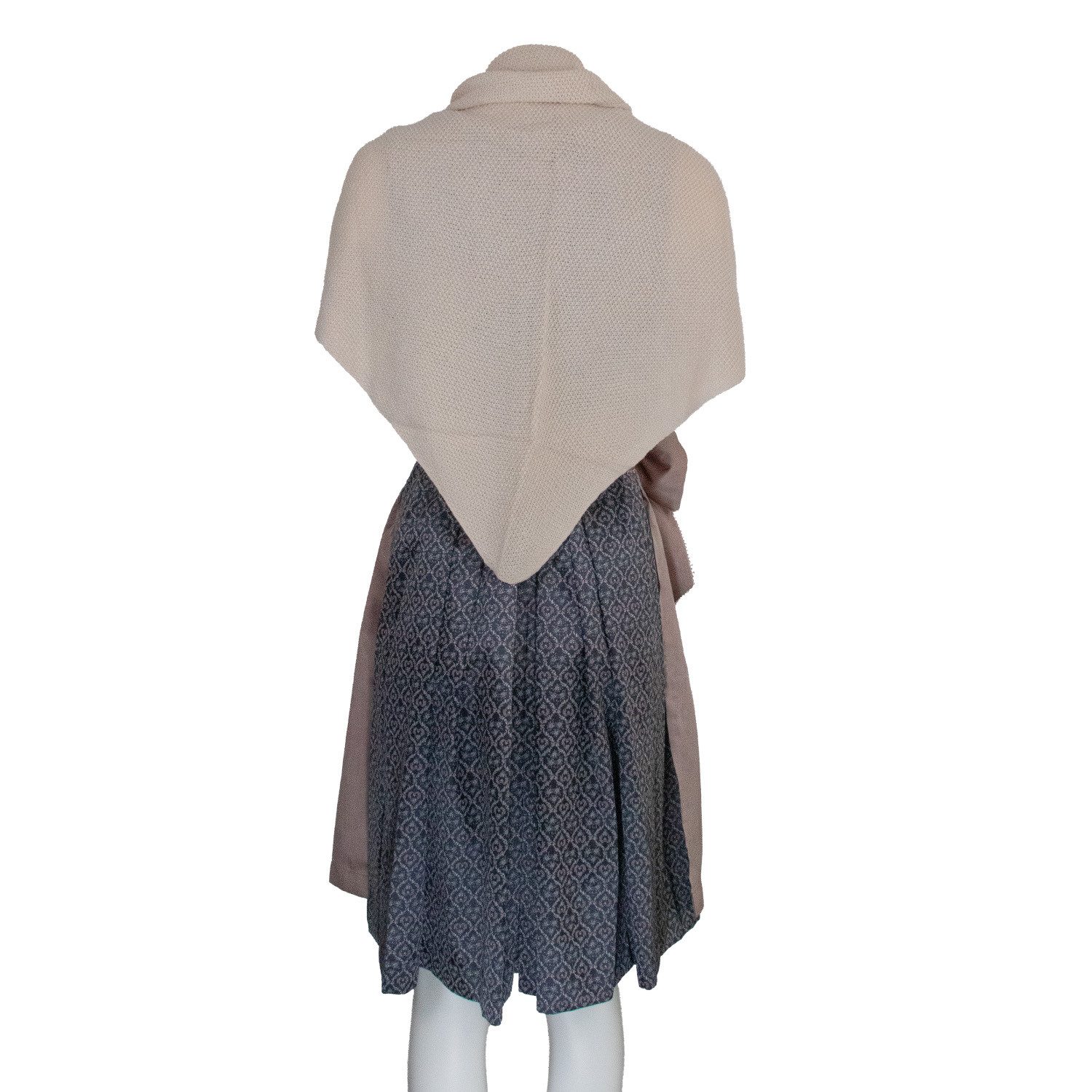 Trachtenland Dreieckstuch XL Strick Halstuch - Dirndltuch Schal mit Reismuster, Dreieckstuch