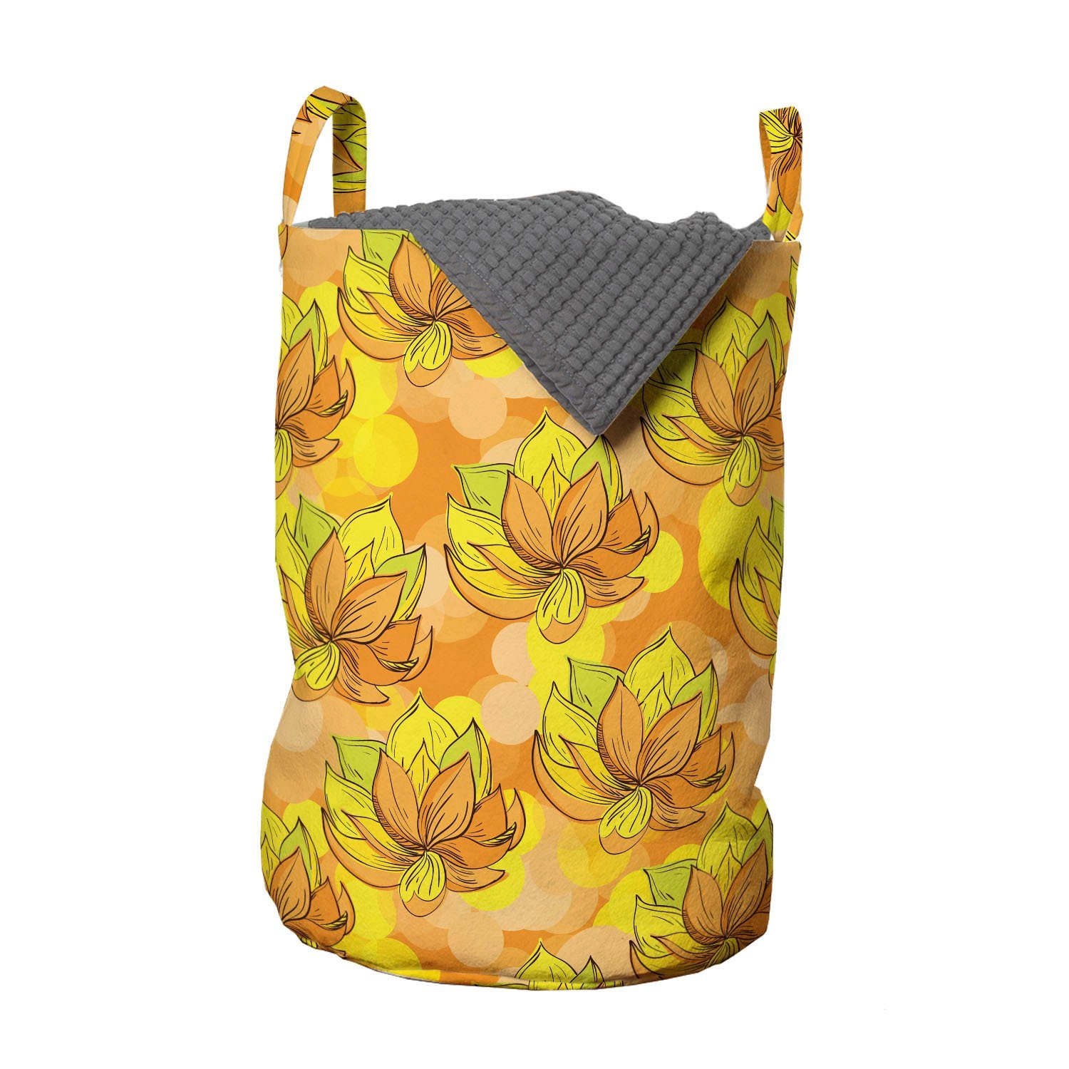 Griffen Blumen Waschsalons, für Lotus wie Tropical Blumen mit Wäschesäckchen Wäschekorb Kordelzugverschluss Abakuhaus
