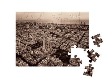 puzzleYOU Puzzle Luftaufnahme Basilika Sagrada Familia, Barcelona, 48 Puzzleteile, puzzleYOU-Kollektionen Sagrada Familia