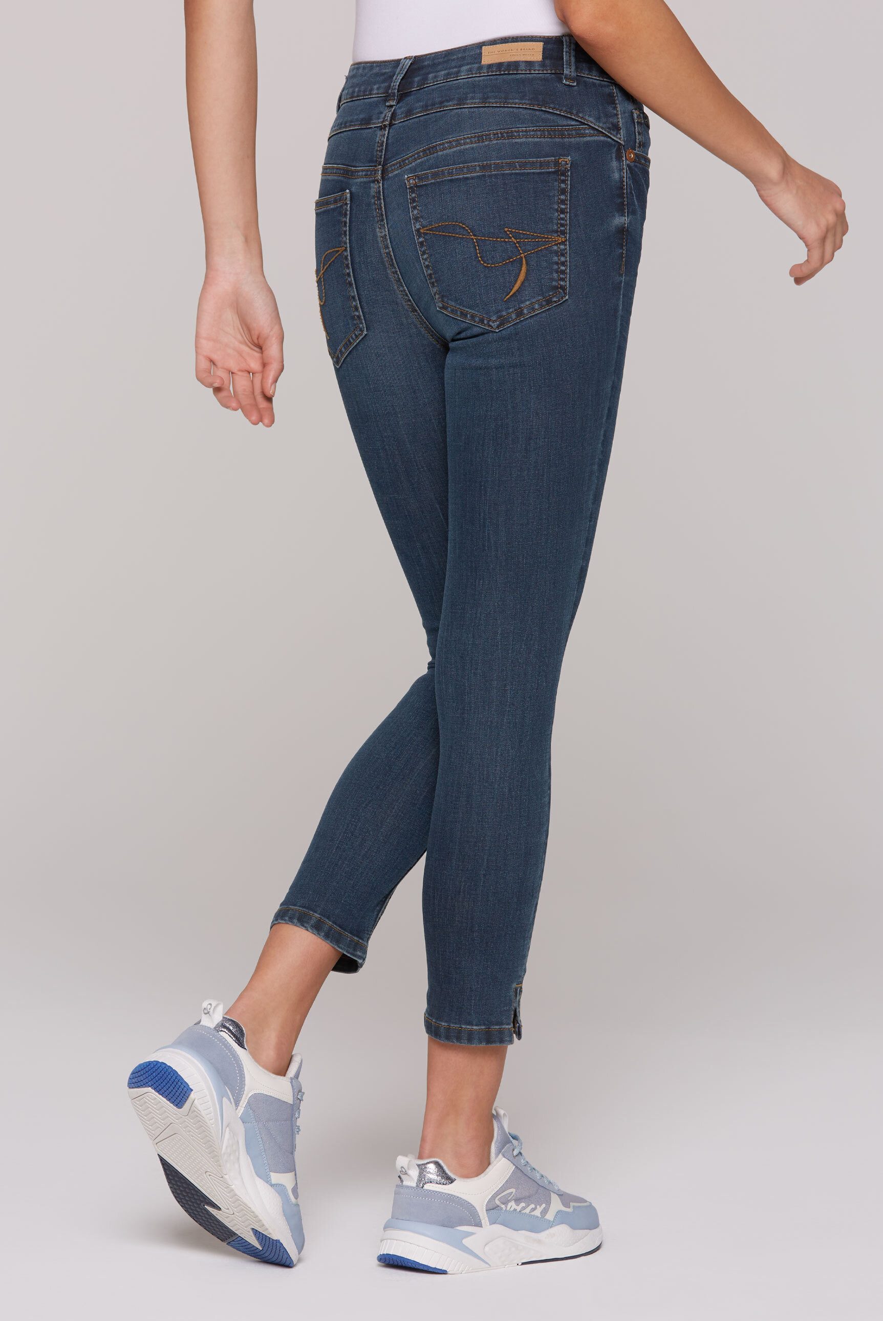 SOCCX Slim-fit-Jeans mit verkürztem Bein