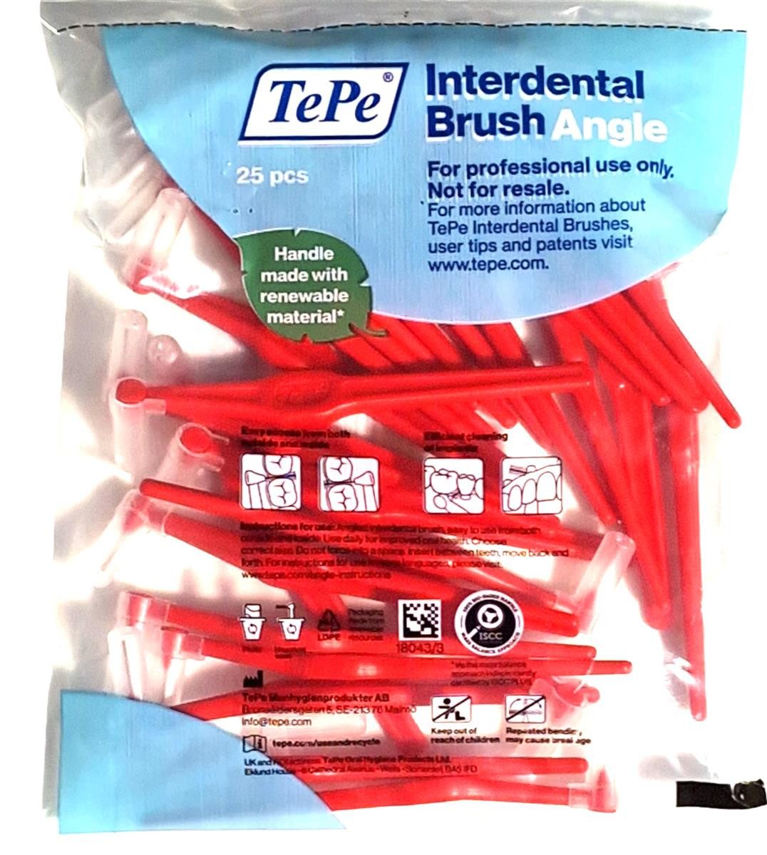 Interdentalbürsten TePe Angle Interdentalbürsten rot 0,5 mm Multipack 25 Stück im Beutel