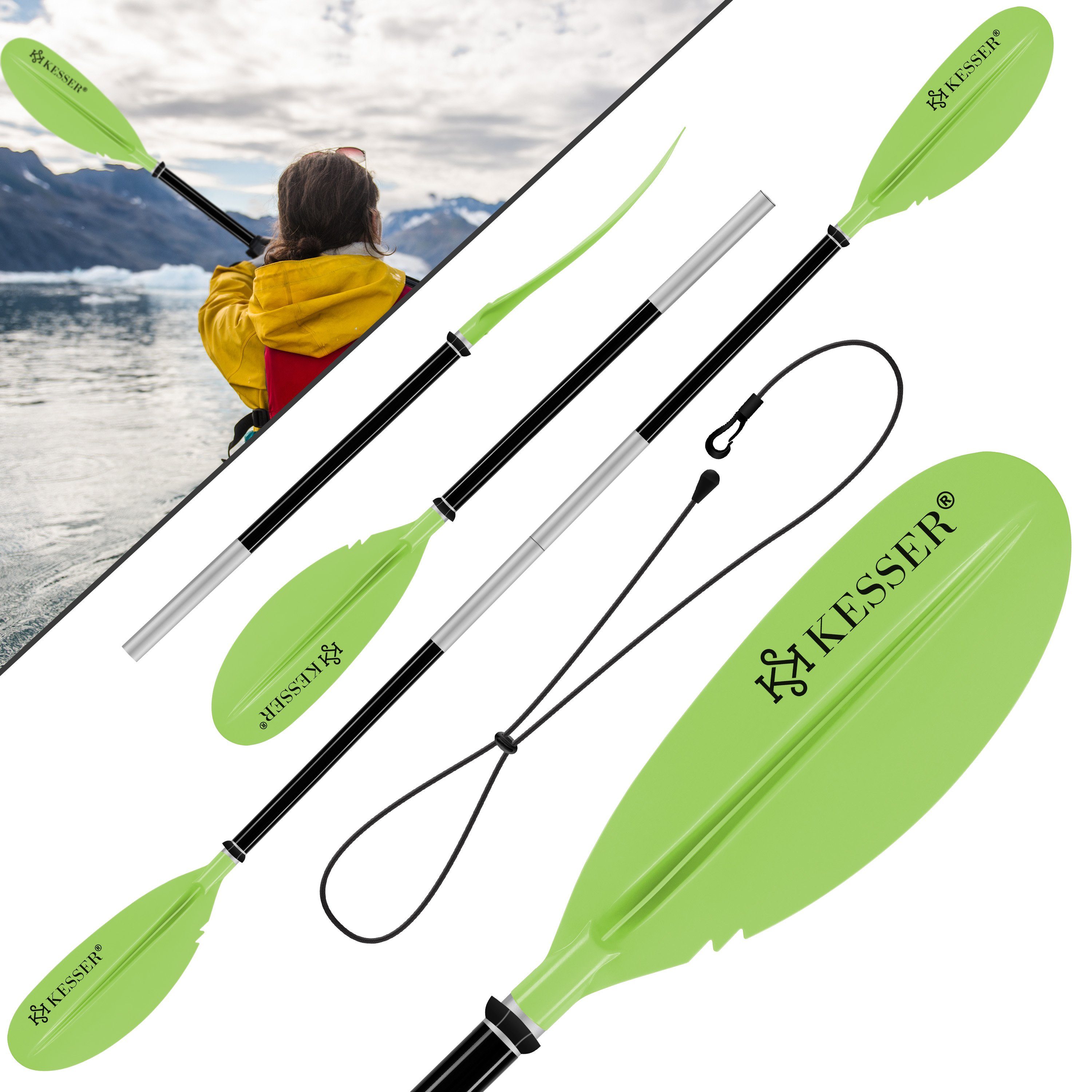 KESSER SUPPaddel, 4teilig für Kanu Kayak SUP StandUp Paddling Board