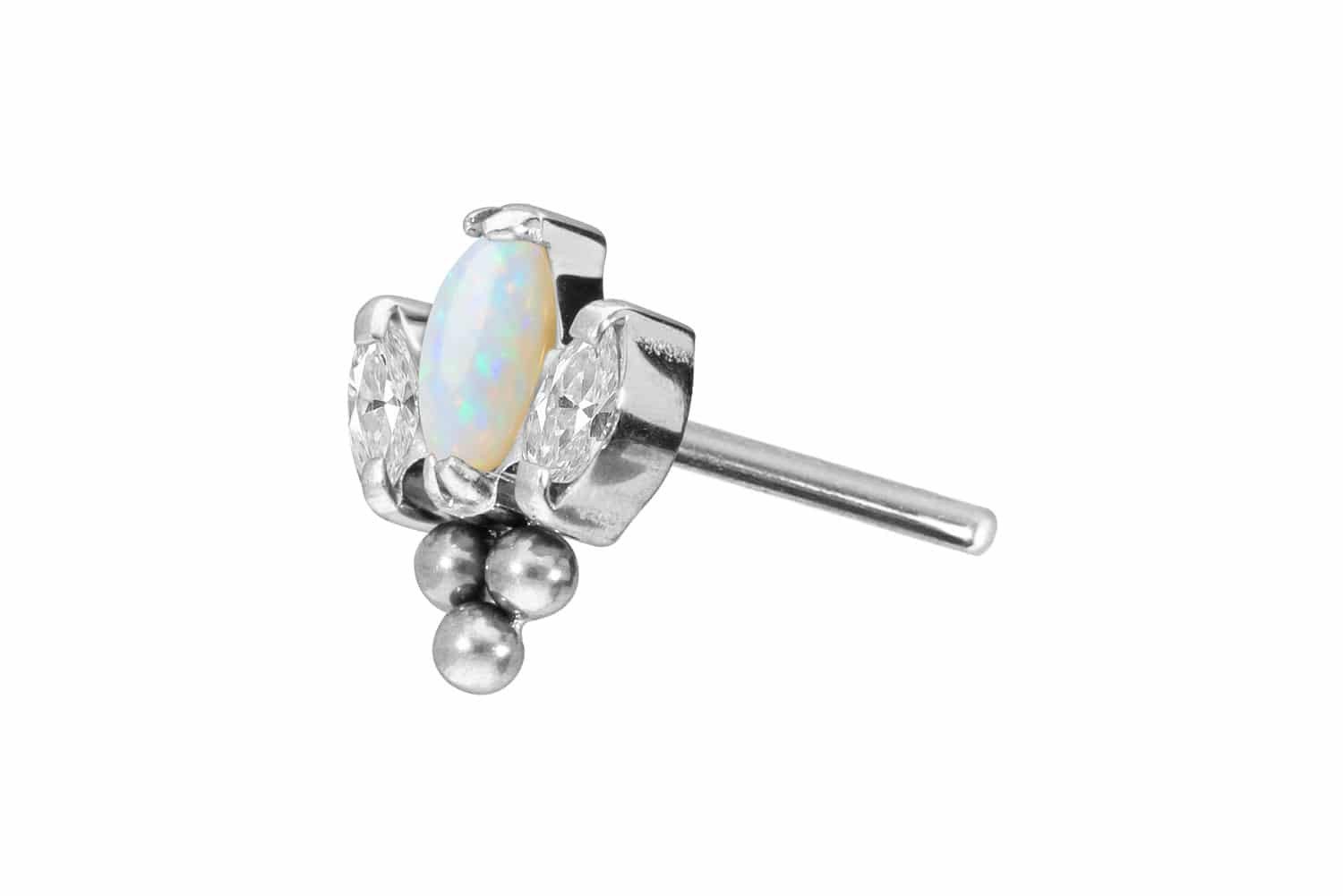 Piercing-Set Titan Aufsatz mit Push Pin LOTUSBLÜTE + 3 KUGELN