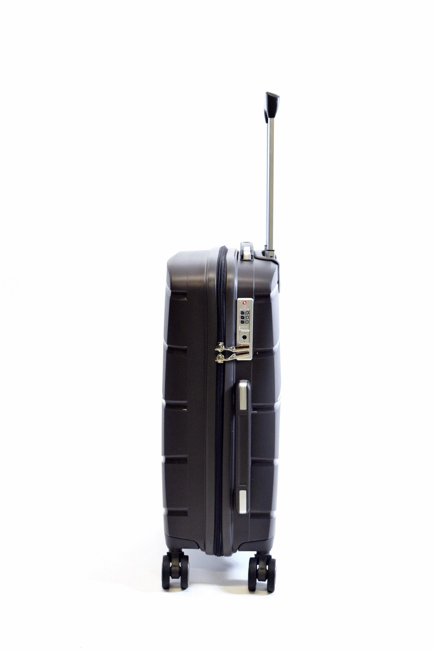 Zimmert Leather Hartschalen-Trolley Speetliner, Gr. S 55 cm, 4 Rollen Blau Grau leicht, Polypropylen mit TSA-Schloss