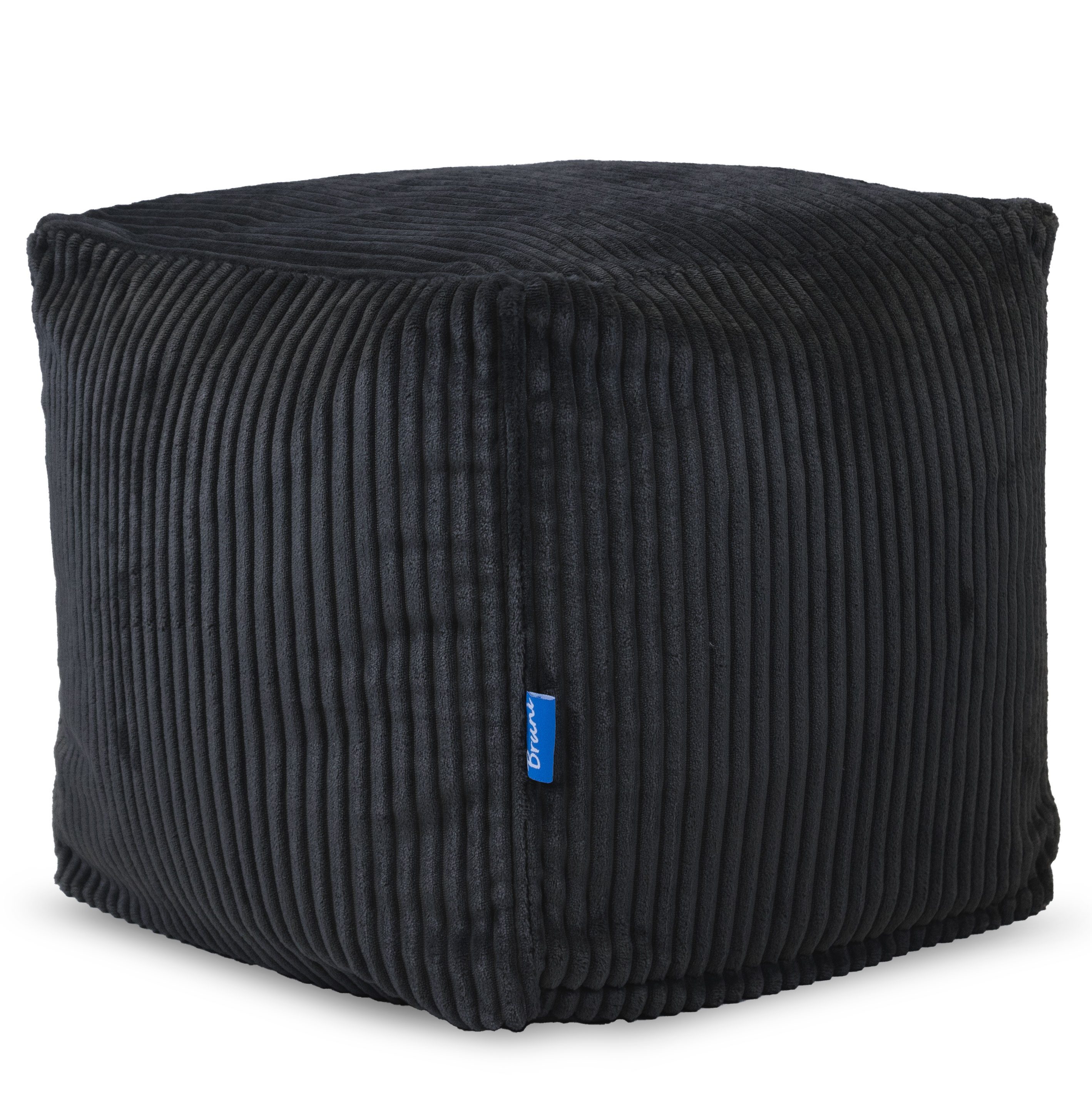 Bruni Sitzwürfel Cubo Cord - 40x40x40 cm, Sitz- und Fußhocker, in Deutschland gefertigt, als Hocker & Ablage, samtweich, kompakt, abnehmbarer Bezug