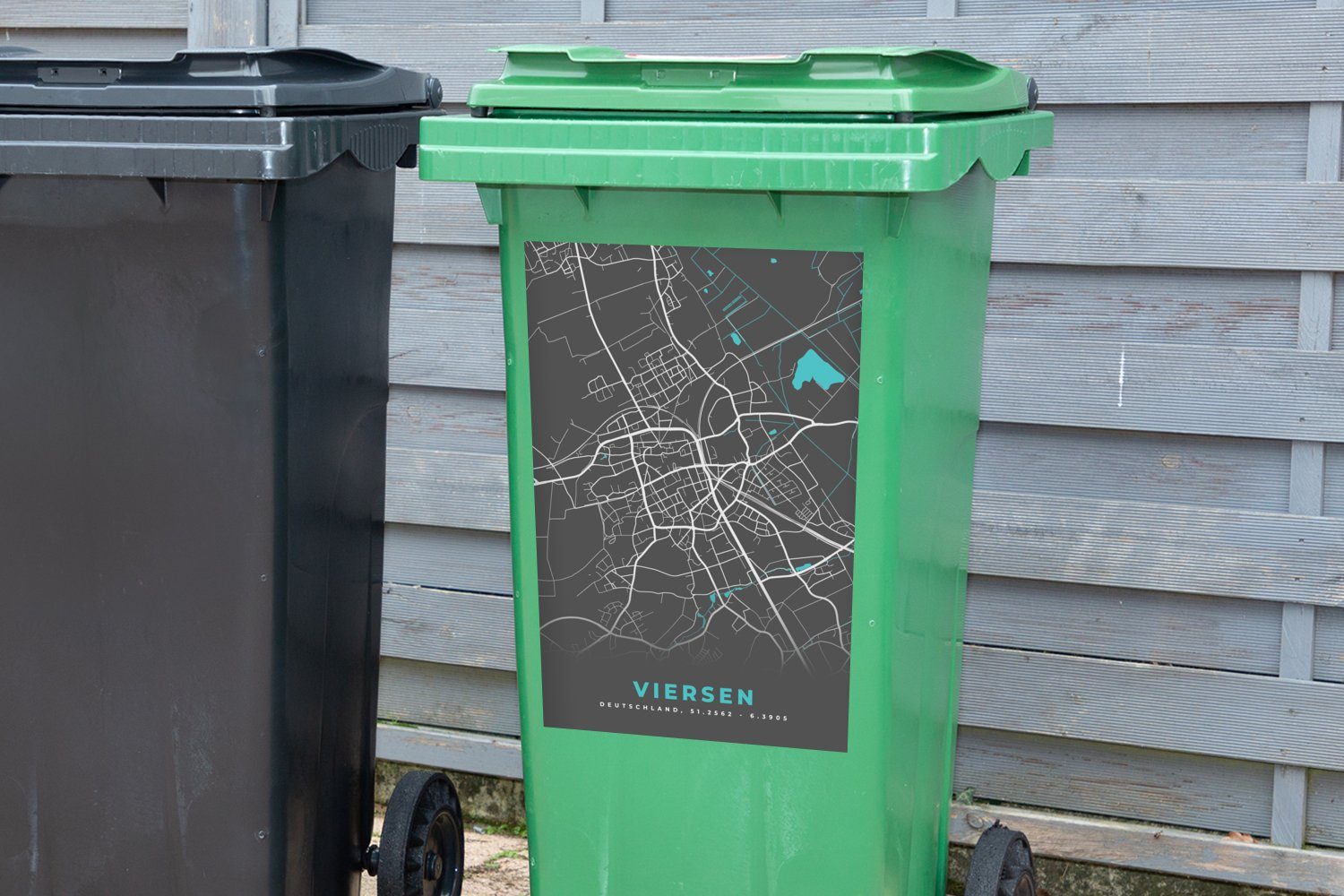 - Abfalbehälter Mülleimer-aufkleber, - Viersen Wandsticker - Container, - (1 Mülltonne, Stadtplan Blau Deutschland St), MuchoWow Karte Sticker,