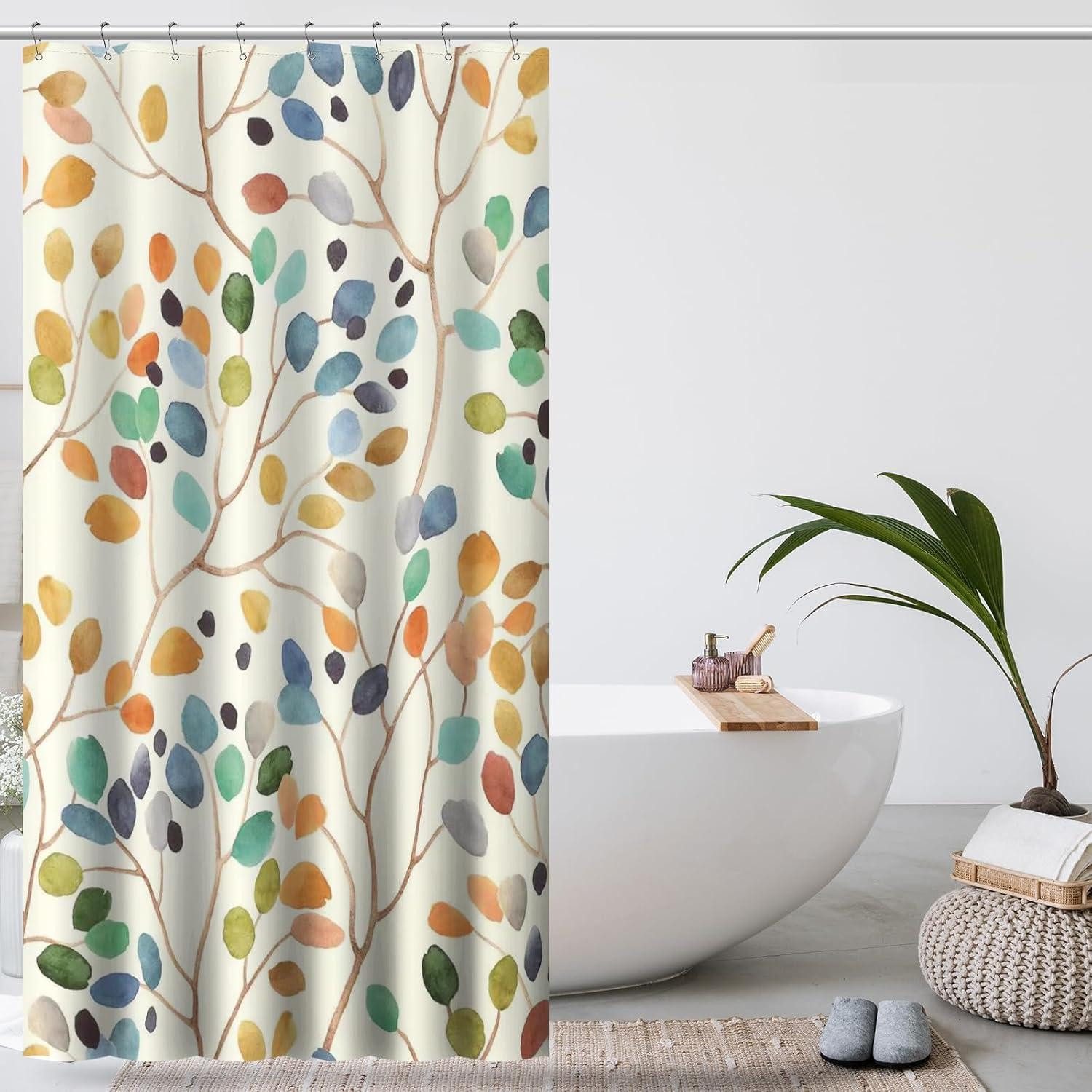 Mocsicka Herbst-Duschvorhang – 180 X 180 Cm, 100% Polyester, Mit Blatt-Muster