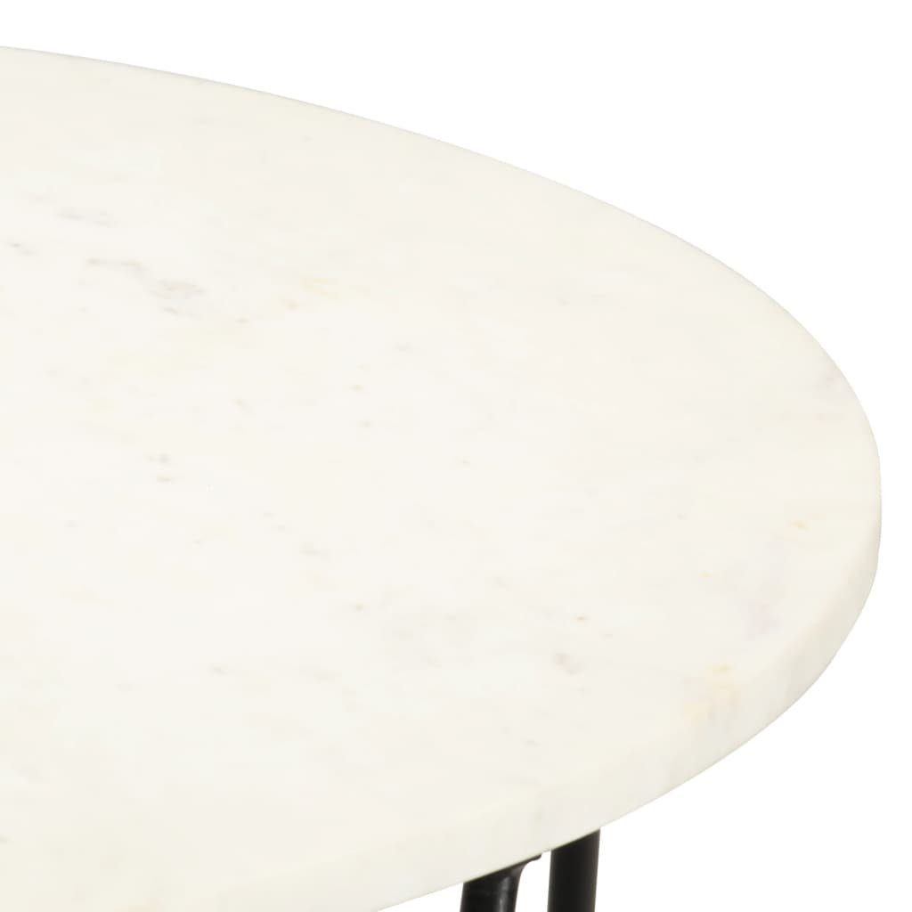 furnicato Couchtisch Weiß 65x65x42 cm Echtstein Marmoroptik in