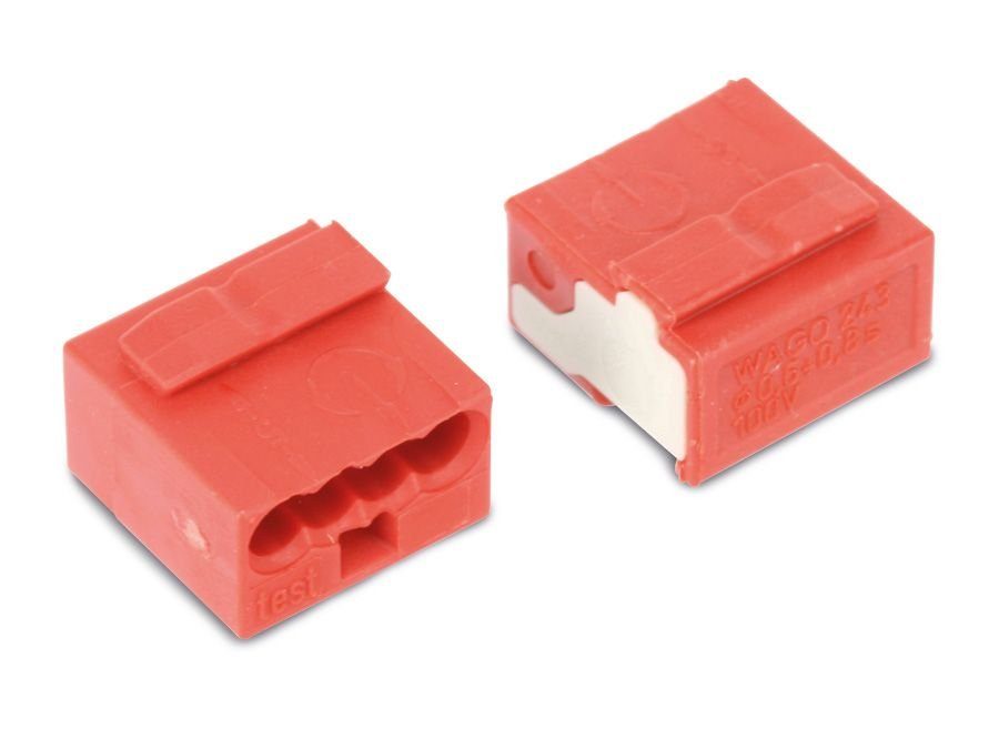 100 WAGO Micro-Steckklemmen WAGO 243-804, rot, Klemmen 4-polig,