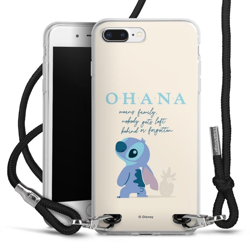 DeinDesign Handyhülle Lilo & Stitch Offizielles Lizenzprodukt Disney Ohana  Stitch, Apple iPhone 8 Plus Handykette Hülle mit Band Case zum Umhängen