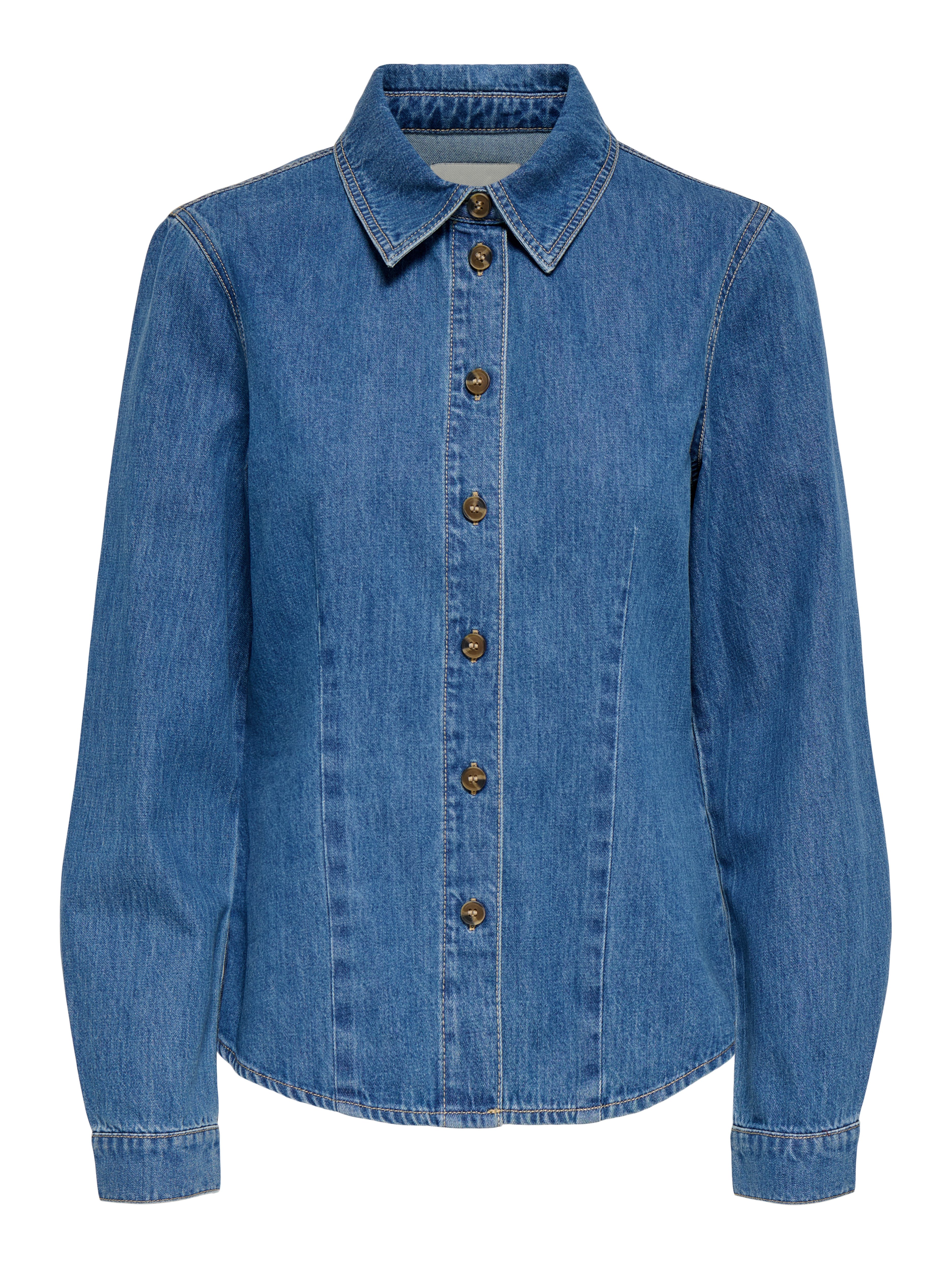 ONLY Jeansbluse ONLUNA FITTED SHIRT DNM Baumwolle, Denim – Bild 5 von 5