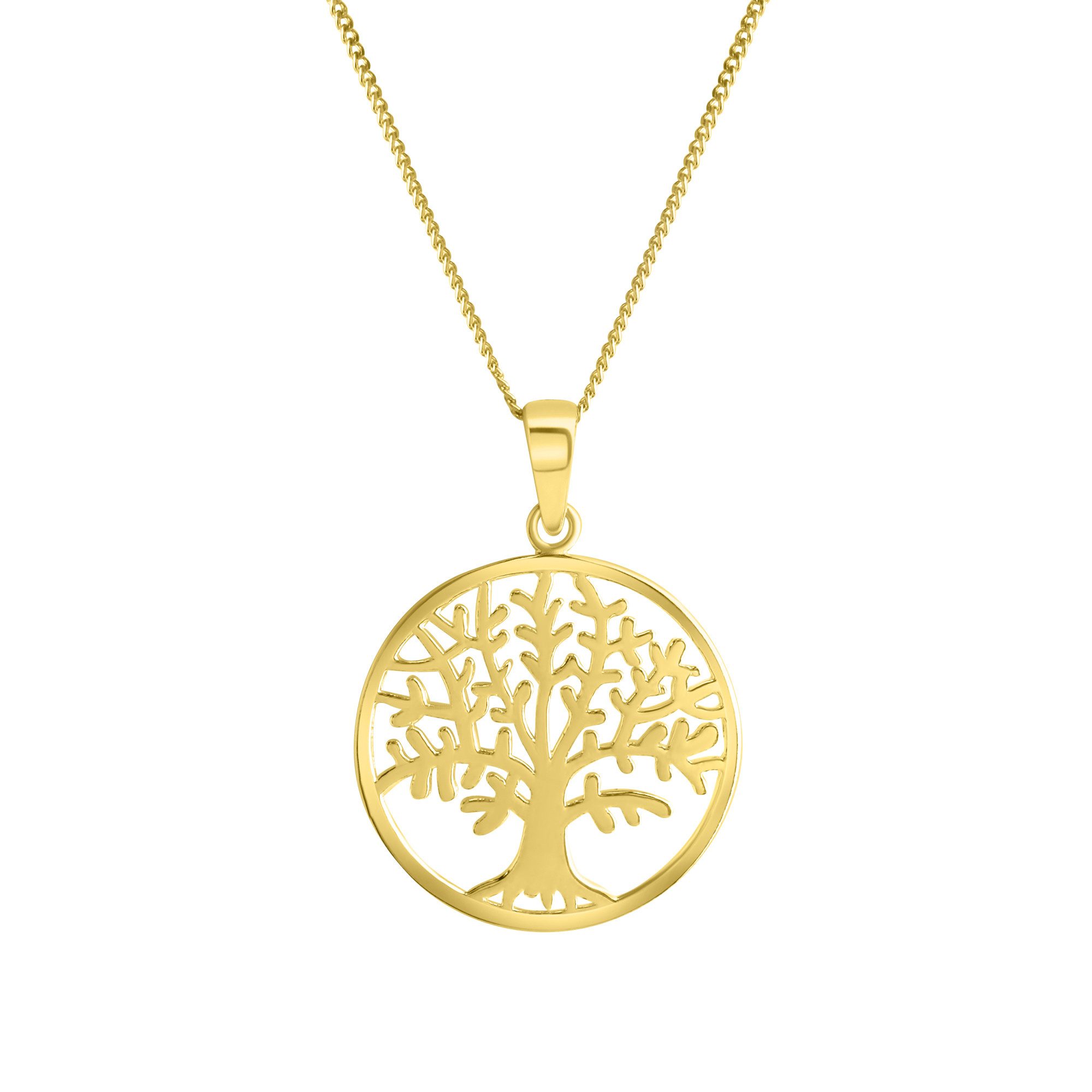 Vivance Kette mit Anhänger 925/- Sterling Silber vergoldet Lebensbaum