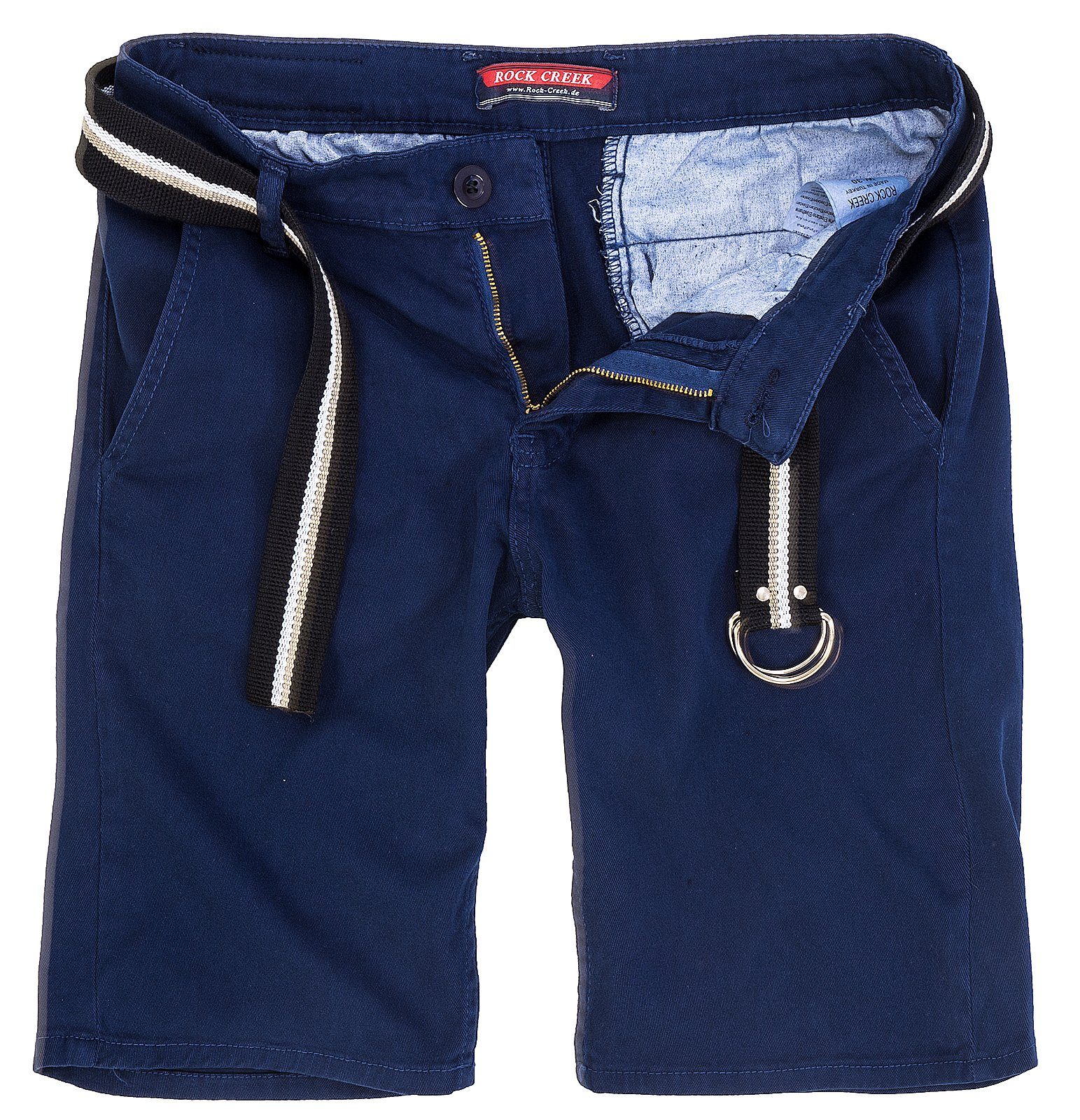 Rock Creek Chinoshorts Herren Chino Shorts mit Gürtel RC-2133 Navy