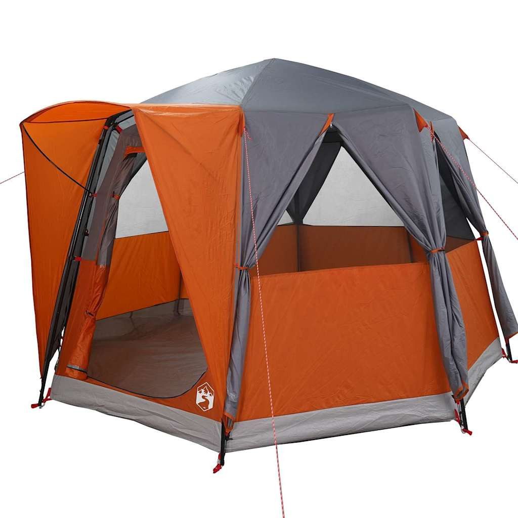 Tunnelzelt Cabin Zelt 3-Personen Grau und Orange 320 x 320 x 203 cm
