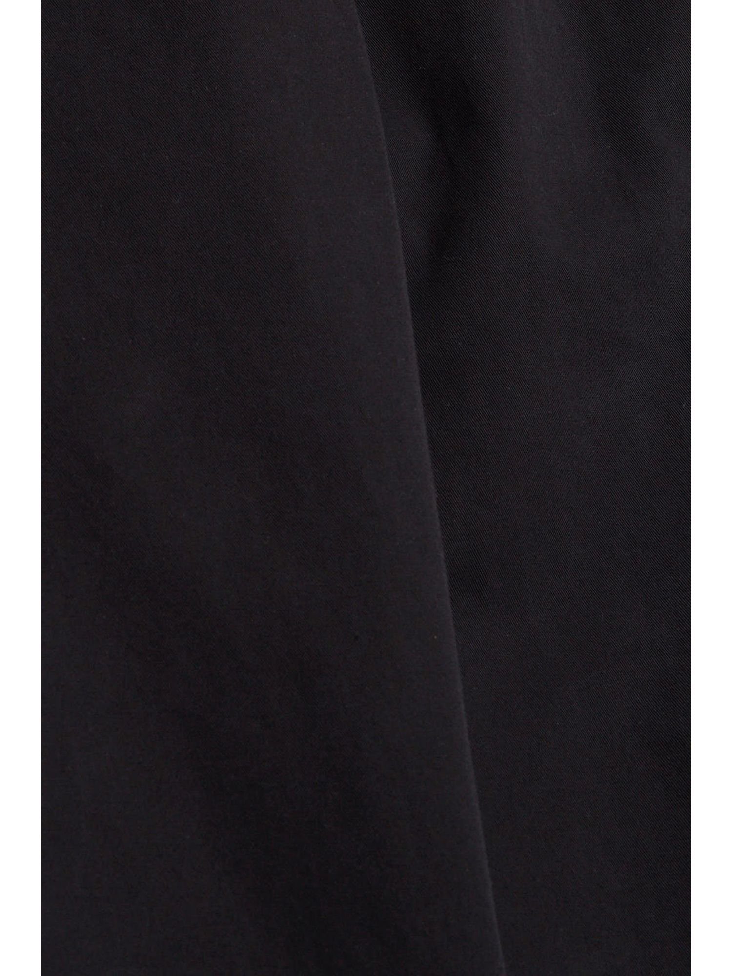 Chinohose by mit Gürtel, Bundfaltenhose Pima-Baumwolle Esprit BLACK edc