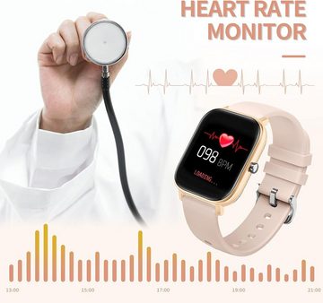 findtime Smartwatch (1,4 Zoll, Android iOS), Fitness Blutdruckmessung Fitnessuhr Sportuhr Schrittzähler Armbanduhr