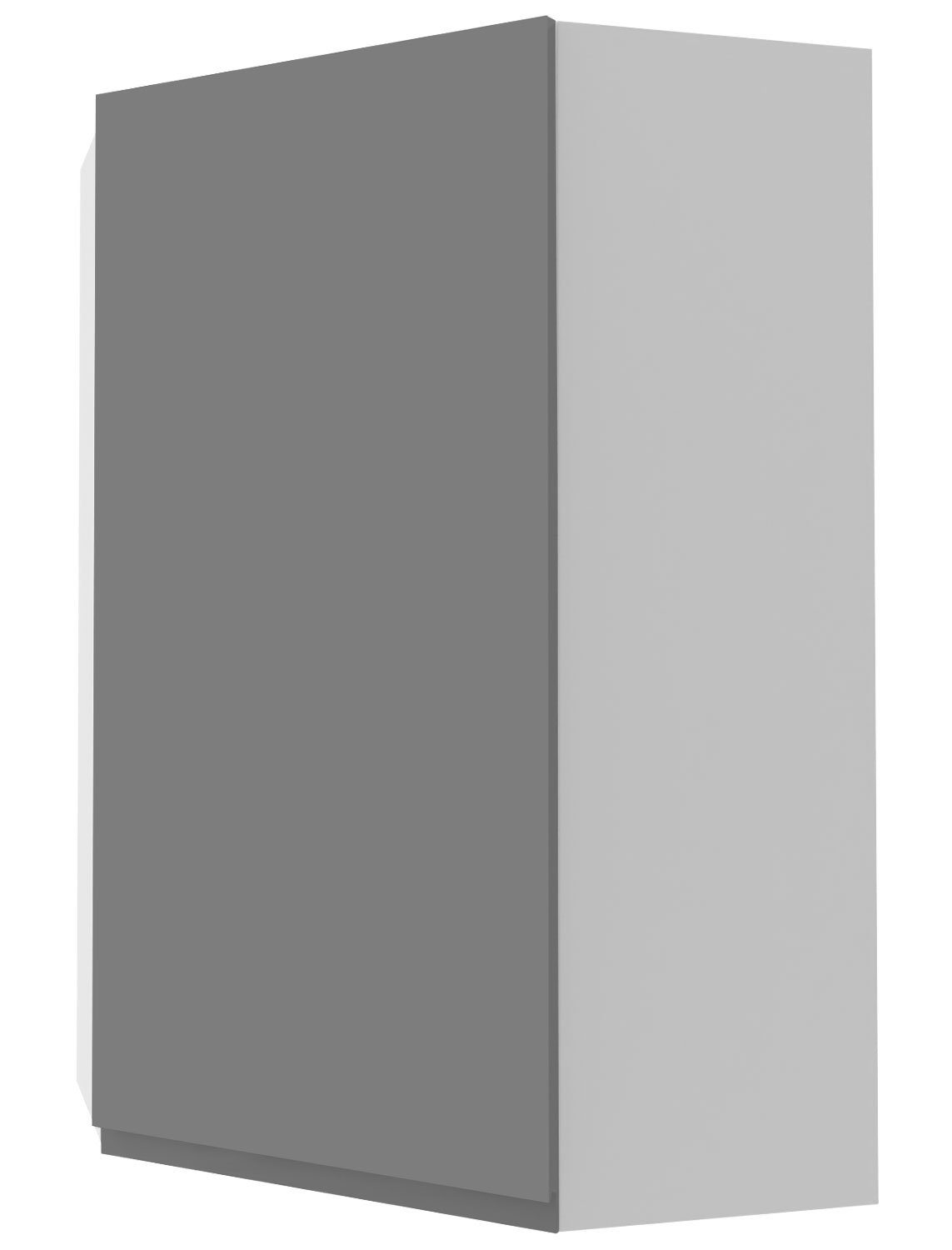 Feldmann-Wohnen Eckhängeschrank Avellino 60x60cm Front- und Korpusfarbe wählbar grifflos, 1-türig graphit Acryl matt