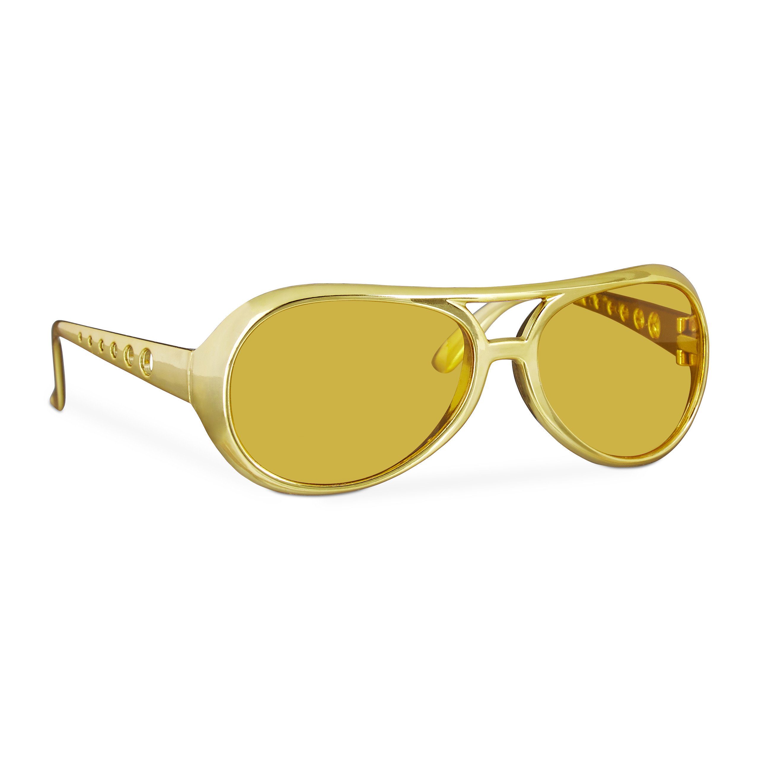 relaxdays Partyanzug Rapper Brille Gold