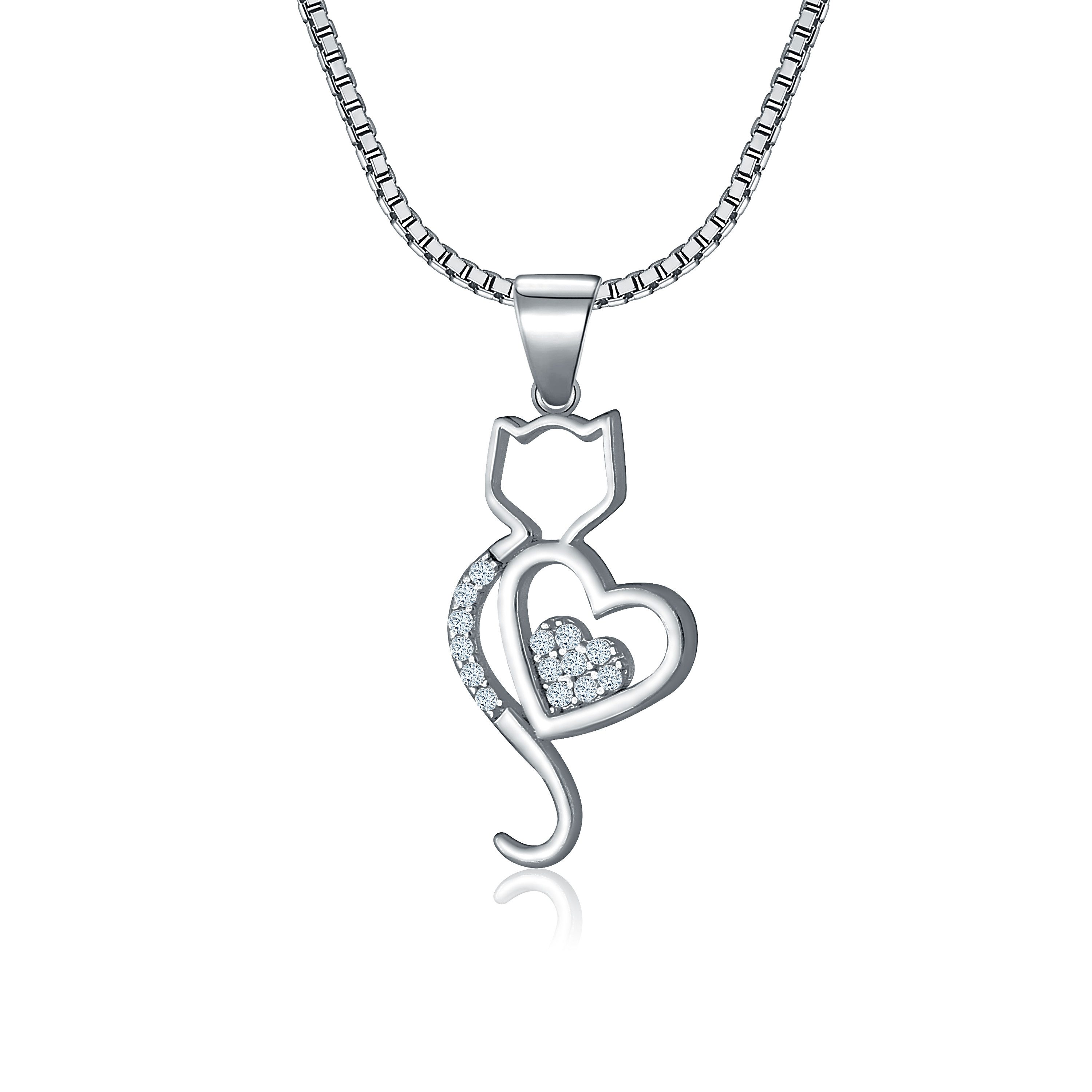 NAHLE Kette mit Anhänger Herz Katze günstig online kaufen